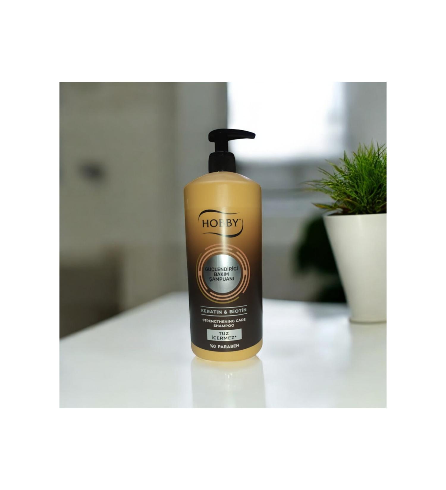Hobby STRENGTHENING CARE SHAMPOO 1 L KERATIN & BIOTIN SALT-FREE
