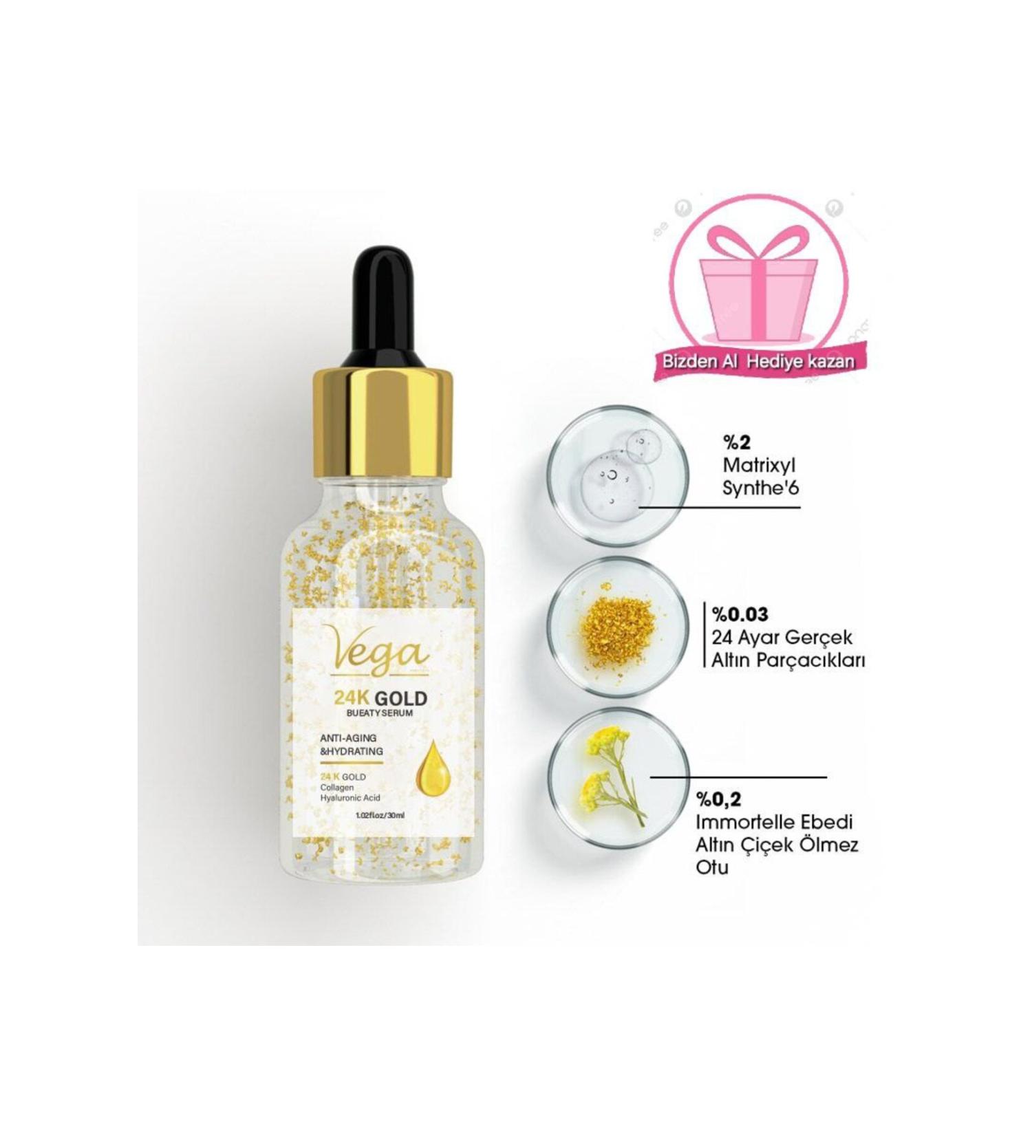 V GROUP 24k Gold Particle Hyaluronic Acid Anti-Wrinkle Collagen Face Care Skin Care Serum 30 - Buy Online on GoSupps.com