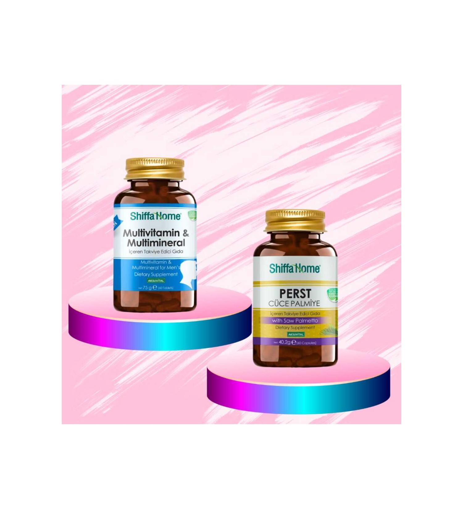 Shiffa Home Man Multivitamin & Multimineral 60 capsules + Prest Dwarf Palm 60 capsules (For Men)