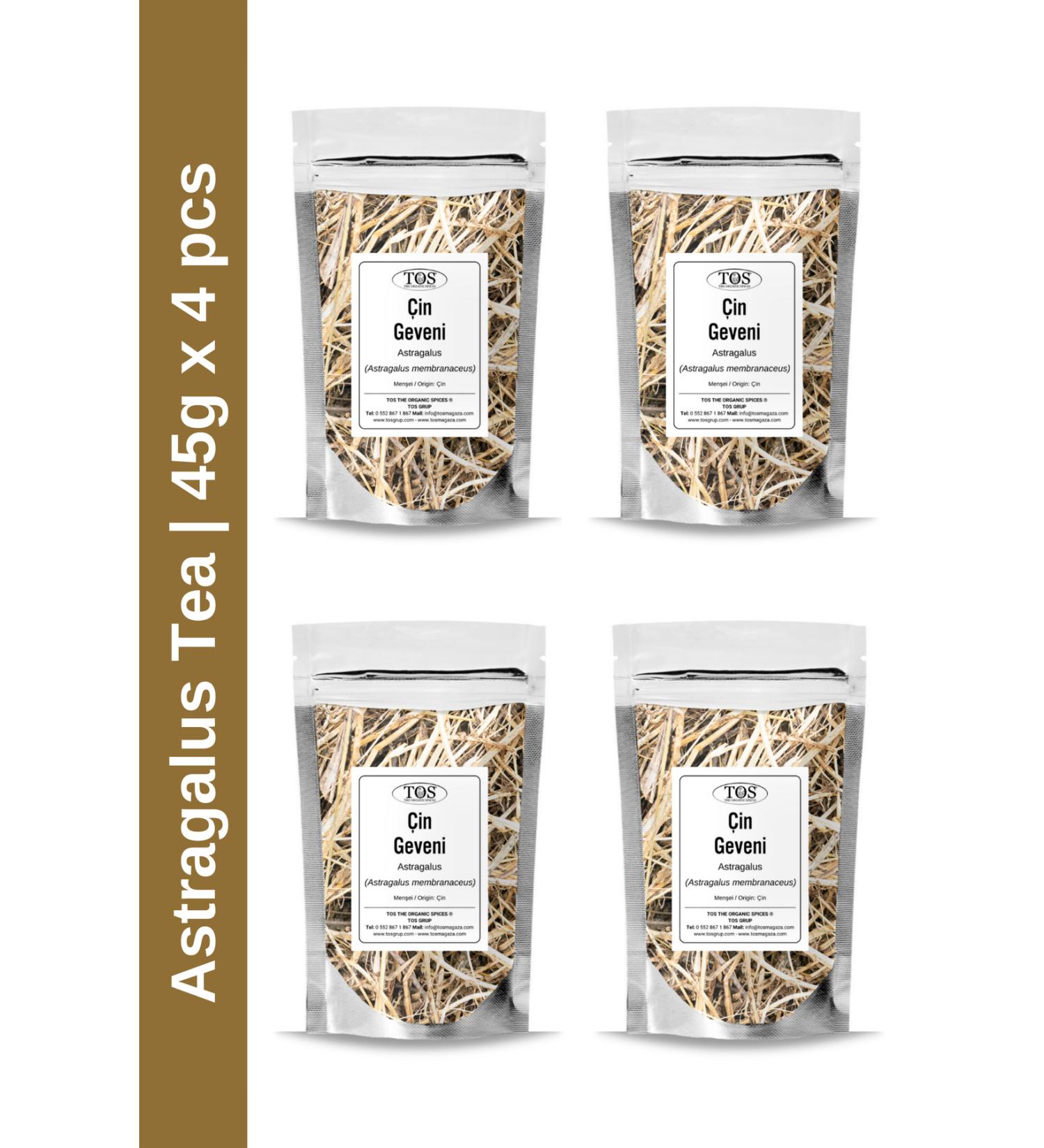 TOS The Organic Spices Chinese Milk Milk Tea 45 gr x 4 Pieces | Astragalus Tea | Astragalus membranaceus | Advantageous Set