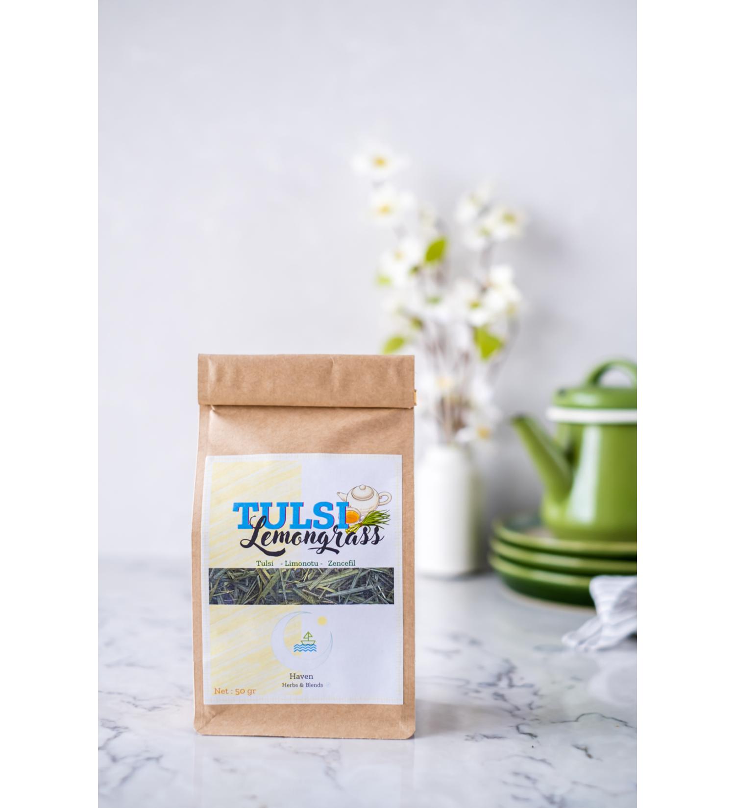 Haven Herbs & Blends Tulsi - Lemongrass 50 gr | Tulsi - Lemongrass | Herbal Tea - Buy Online on GoSupps.com