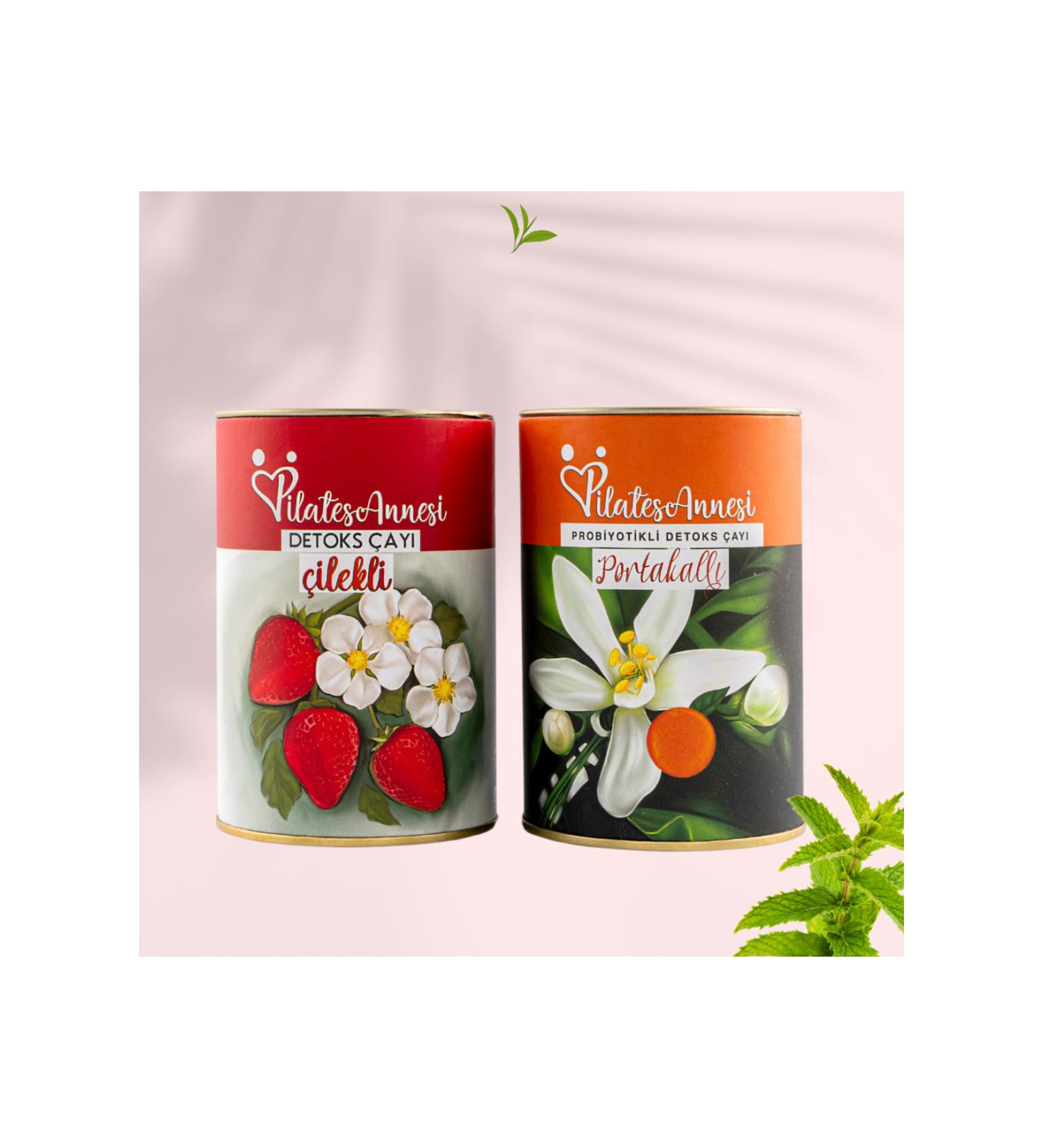 pilatesannesi 2 in 1 Set Strawberry and Probiotic Orange Detox Tea - Buy Online on GoSupps.com