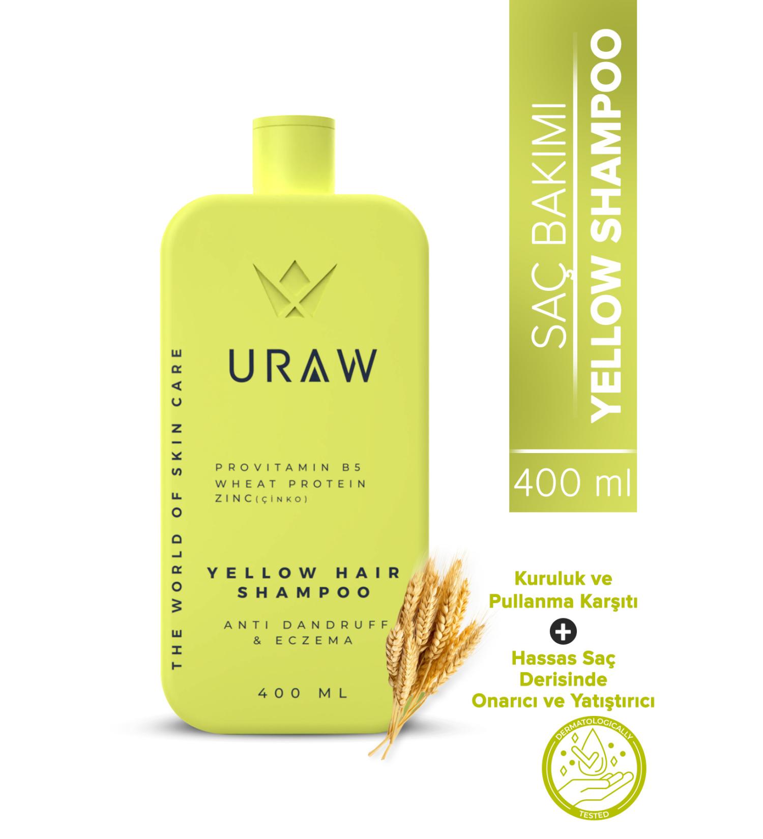 Uraw Yellow Shampoo (Repairing Care and Healthy Scalp) (400 ml)