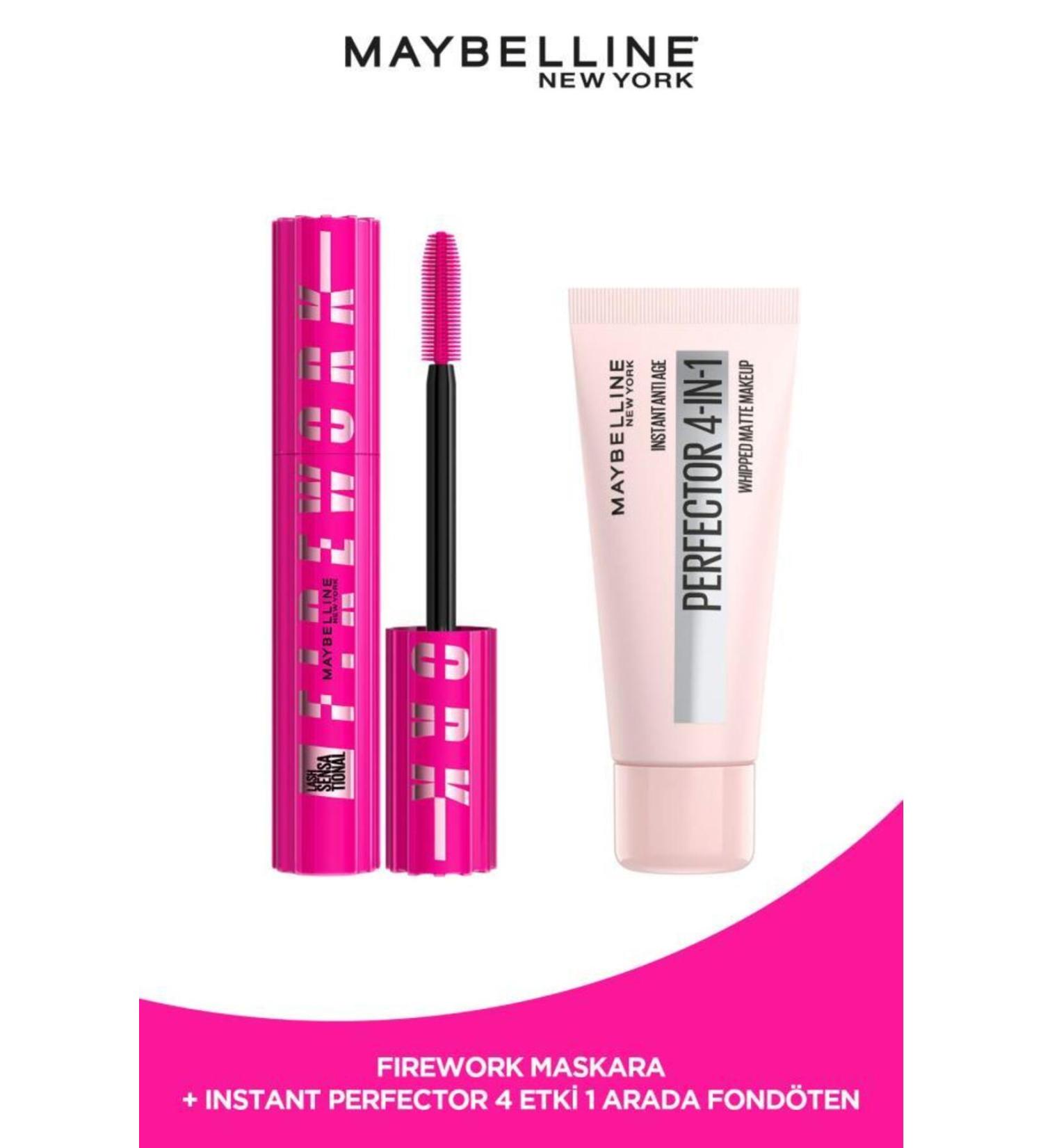 Maybelline New York Lash Sensational Firework Mascara & Instant Perfector 4 Effects in 1 Foundation Ligth (Medium Tone) - Buy Online on GoSupps.com