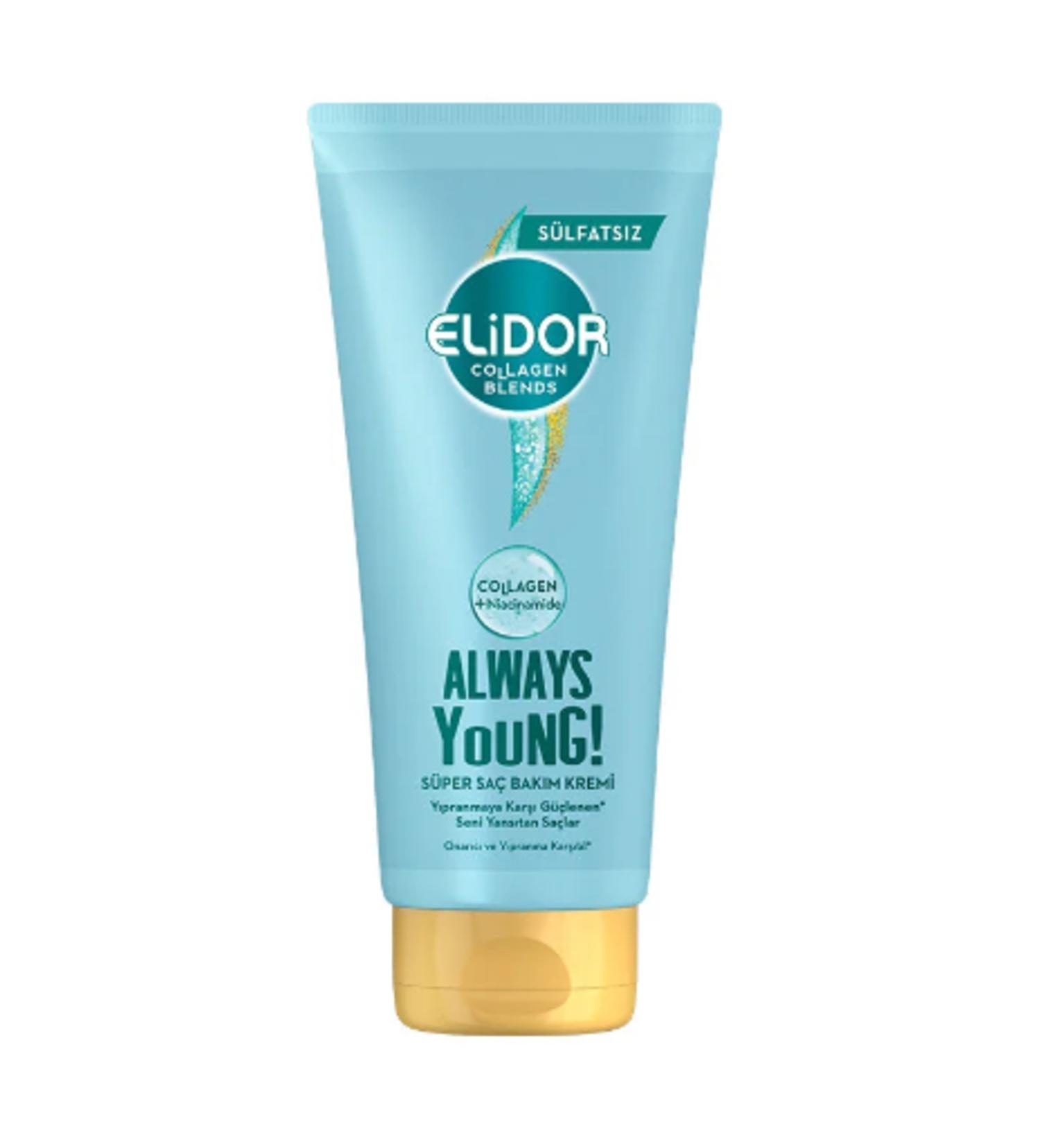 Elidor Collagen Blends Sulfate-Free Super Hair Care Cream Always Young Repairing and Anti-Fray 170