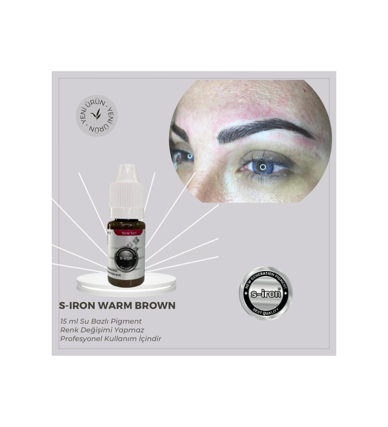 S-IRON COSMETIC Permanent Makeup Paint Warm Brown Dark Chestnut