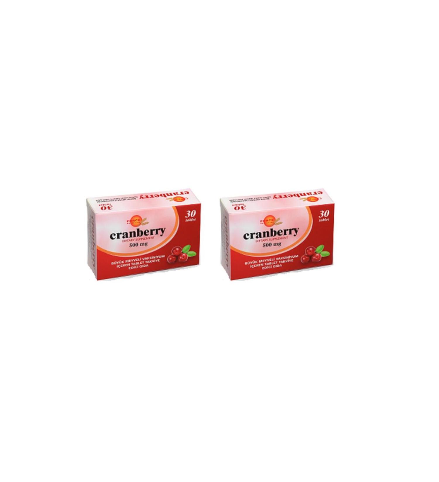 Force Nutrition Cranberry 500 Mg 30 Tablets | 2 Boxes