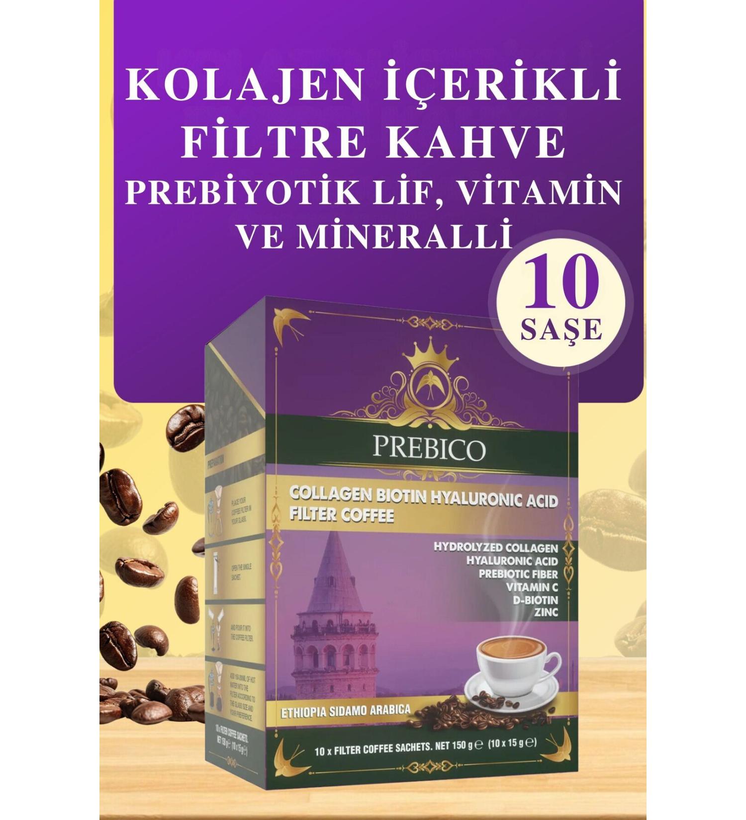 Prebico Prebiotic Collagen Hyaluronic Acid Chicory Detox Vitamin and Mineral Filter Coffee - Buy Online on GoSupps.com