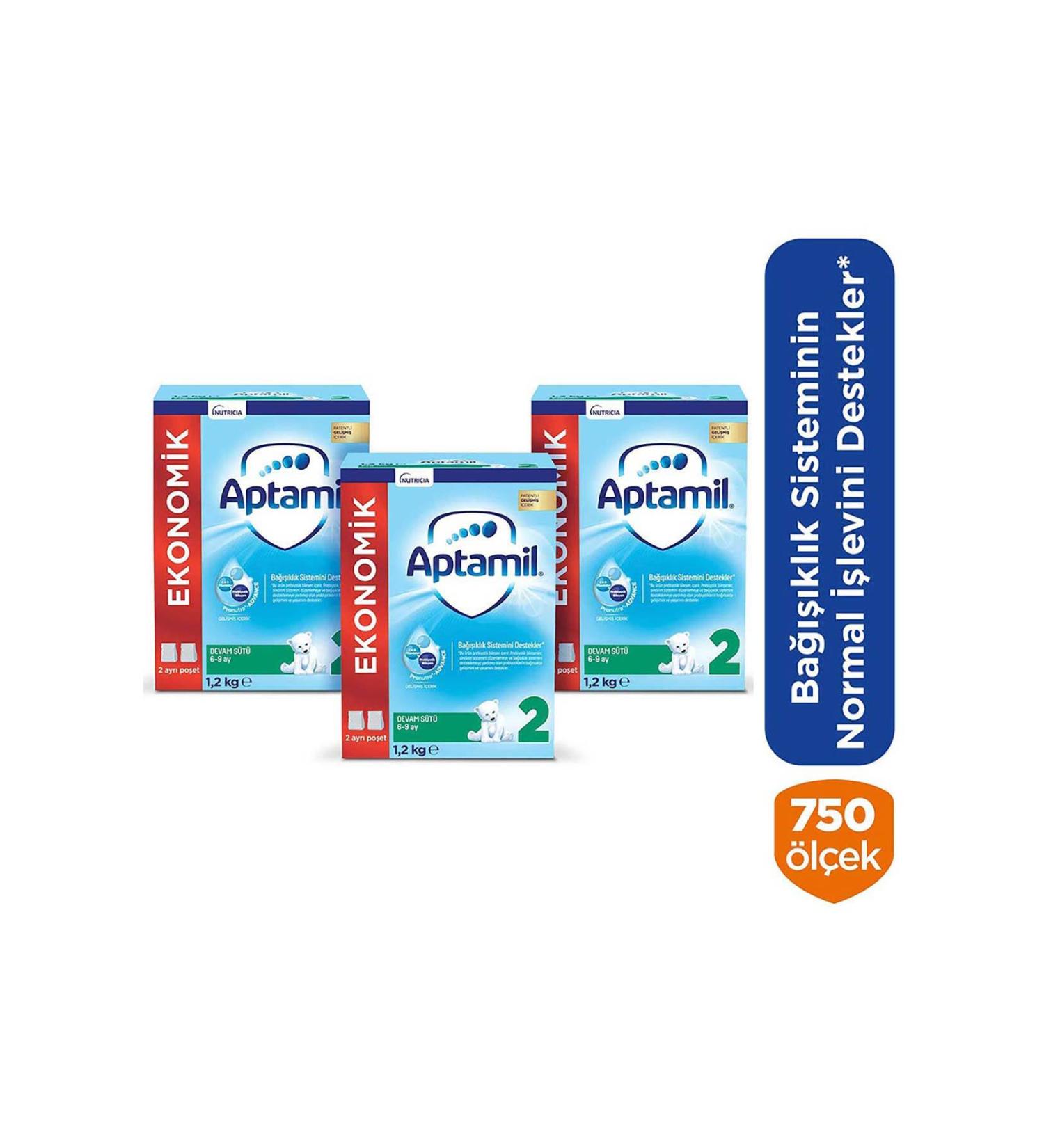 Aptamil 2 Follow-On Milk New Formula 1200 gr X 3 Pieces - Buy Online on GoSupps.com