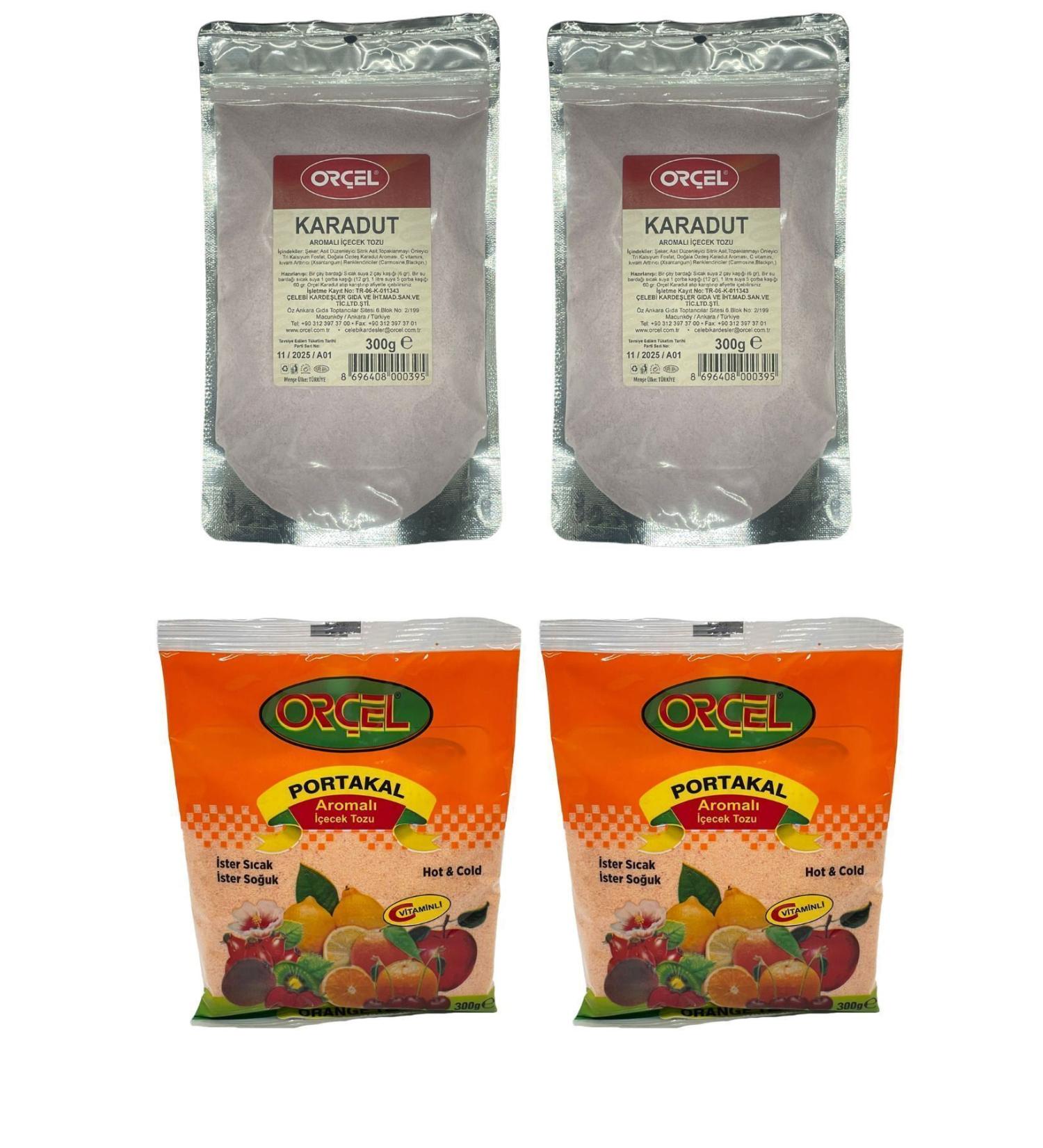 OR EL 2 Orange + 2 Black Mulberry Flavored Drink Powder Oralet Tea 4x300gr