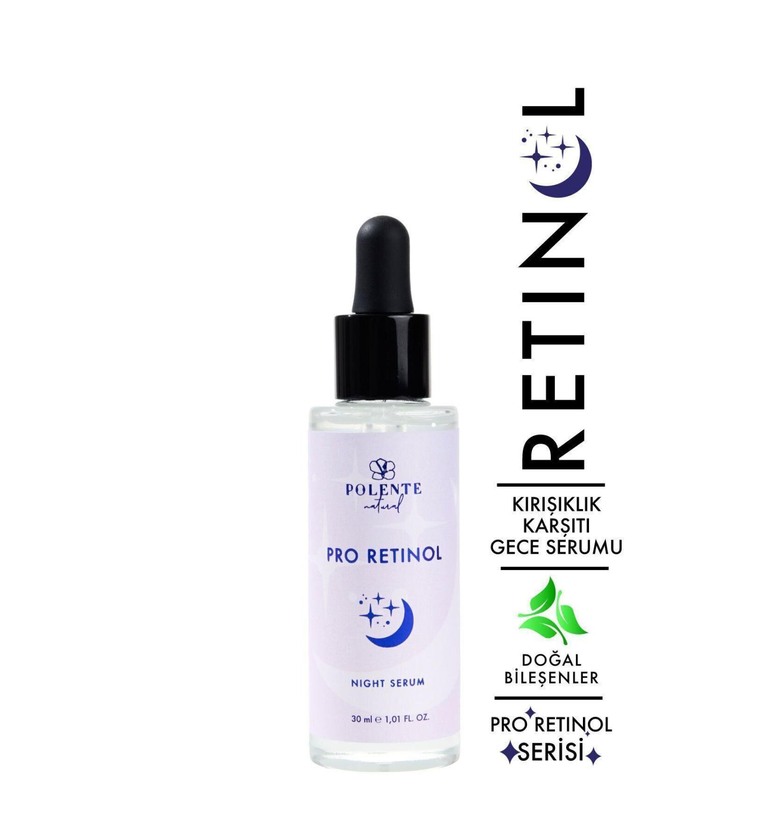 Polente Natural Pro Retinol Night Serum Anti-Aging Night Care Serum with Retinol (30 ML) - Buy Online on GoSupps.com