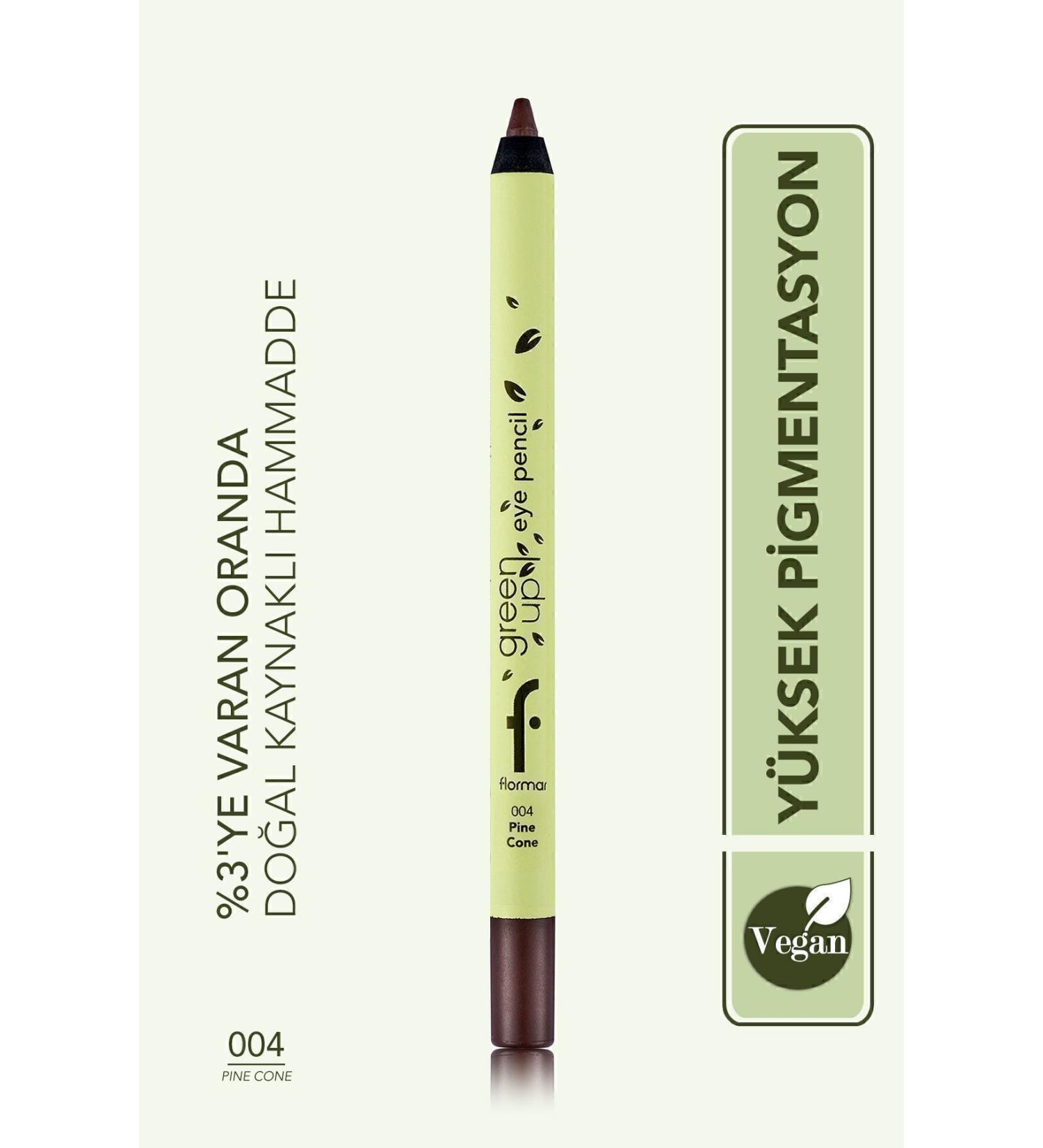 Flormar Creamy Long-Lasting Intense Pigment Green Up Matte Finish Vegan Eye Pencil-004 Pine Cone- VCZM25 - Buy Online on GoSupps.com