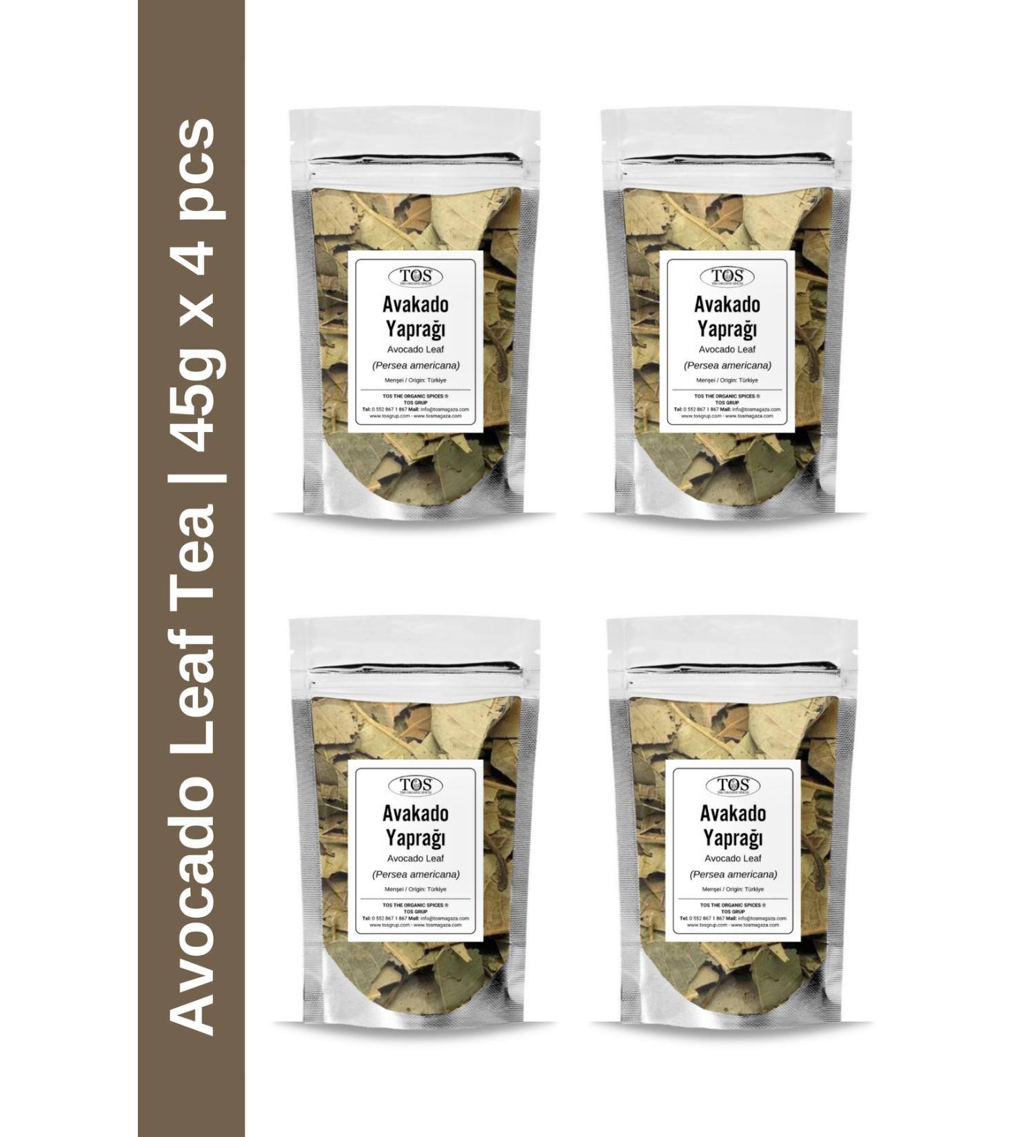 TOS The Organic Spices Avocado Leaf Tea 45 gr x 4 Pieces | Avocado Leaf Tea | Persea americana | Advantageous Set