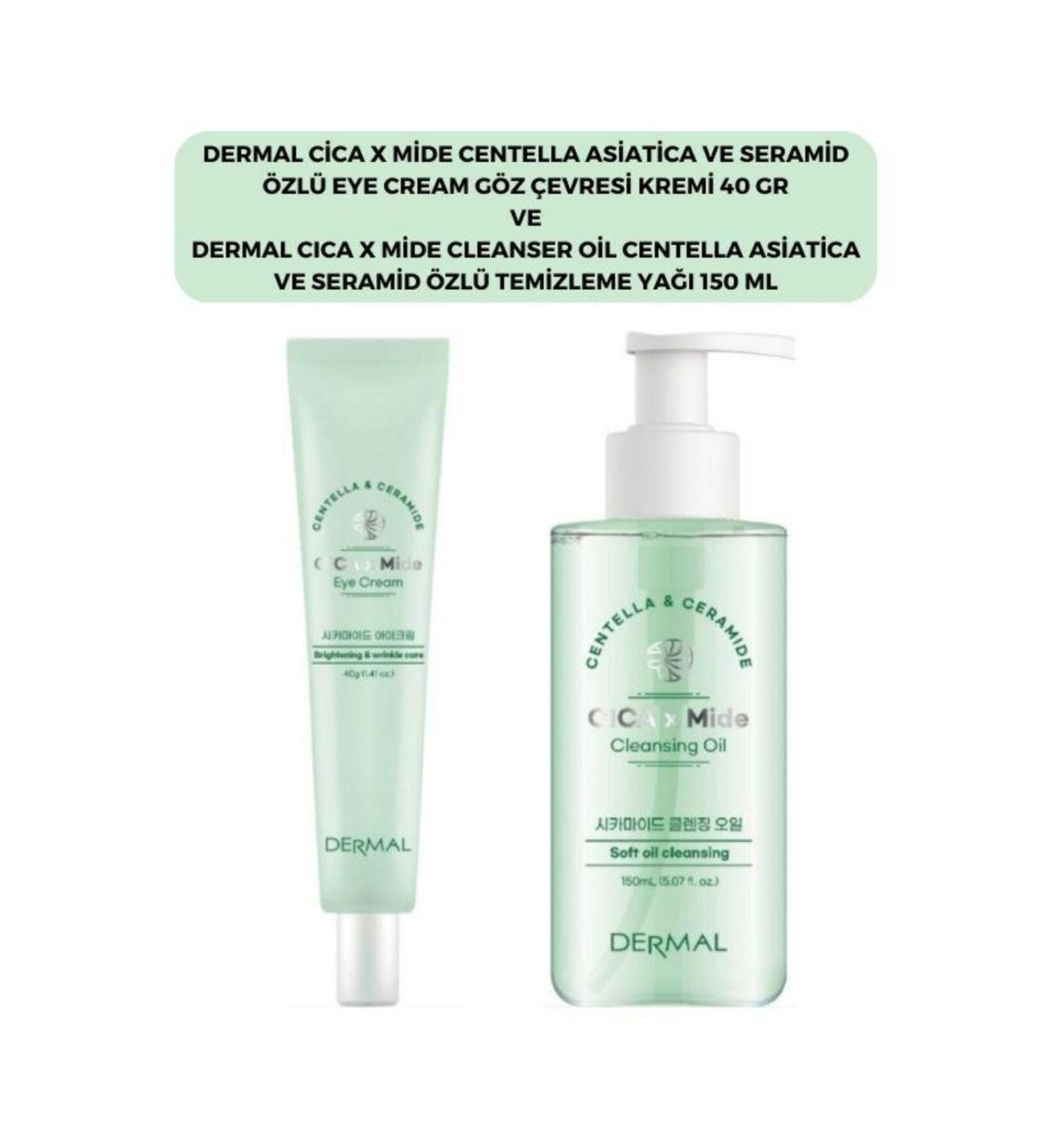 Dermal C ca X Mide Centella Asiatica Essence Eye Contour Cream and Cleansing Oil