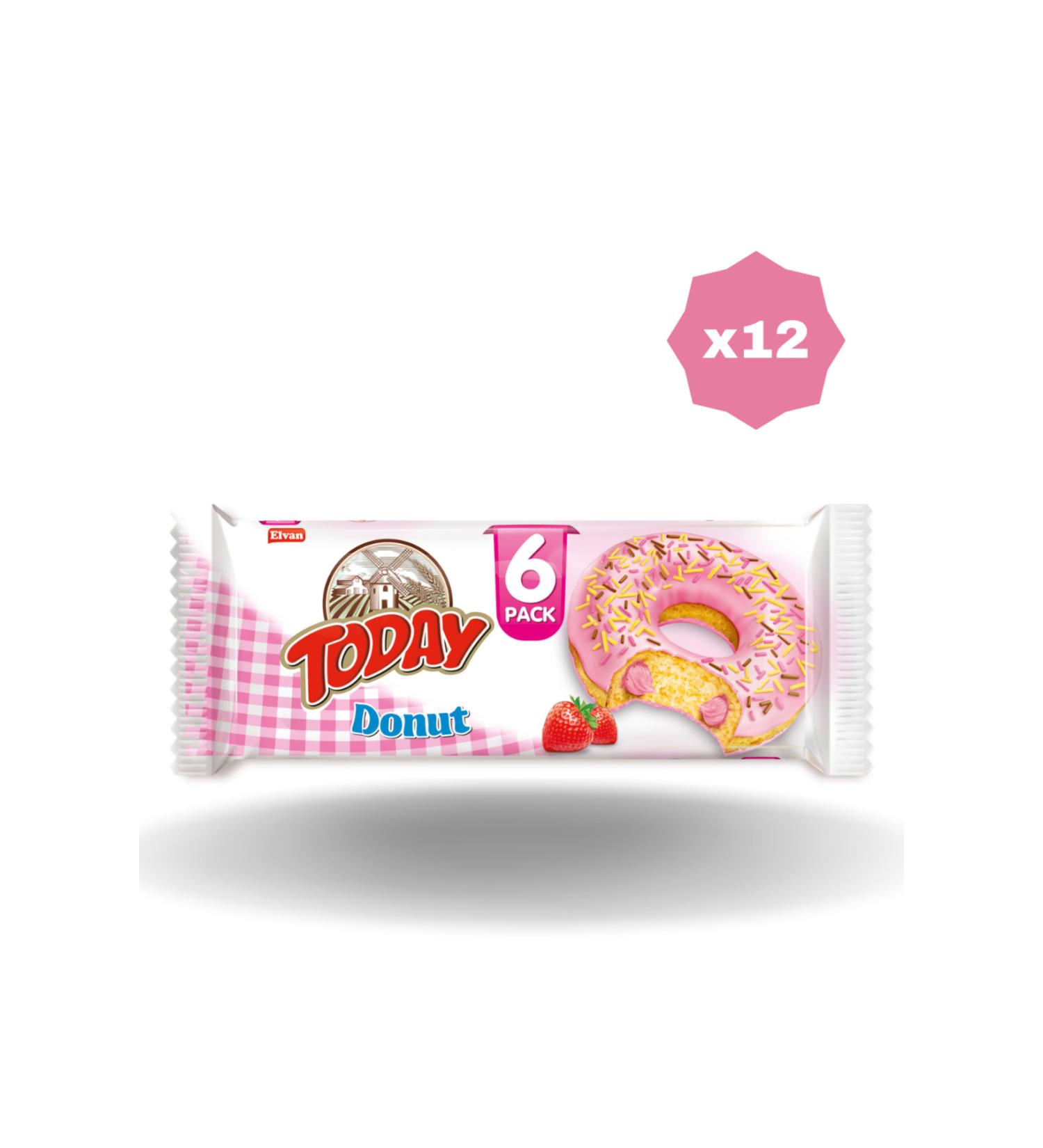Elvan TODAY DONUT STRAWBERRY CAKE MULTIPACK 35 GR 6 PIECES (12 PACKS)
