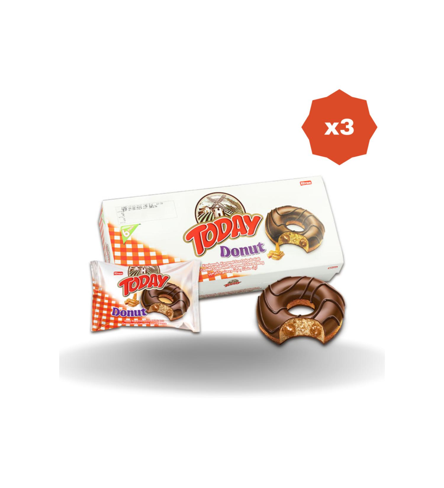 Elvan TODAY DONUT CARAMEL CAKE MULTI PACK BOX 35 GR 6 PIECES (3 PACKS)