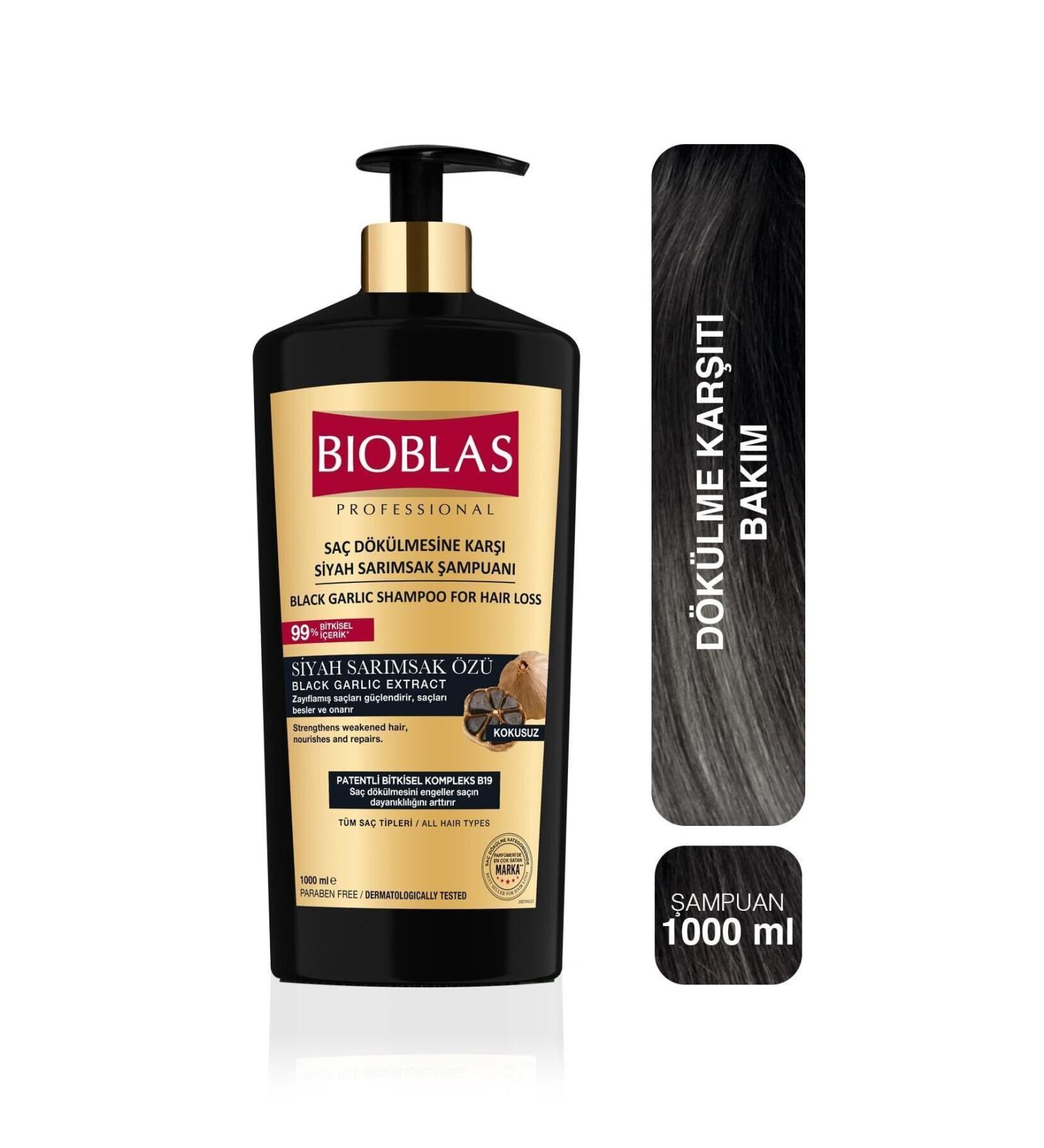 Bioblas Black Garlic Shampoo 1000 Ml Intensive Formula Against Hair Loss - Buy Online on GoSupps.com