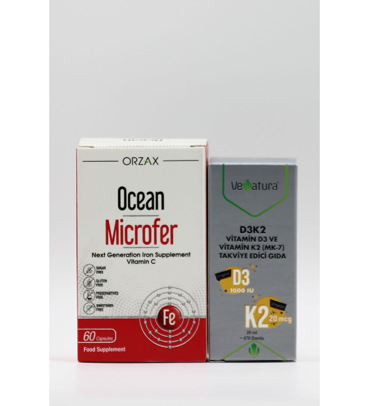 Ocean Microfer Drops Containing Vitamin C Iron TB and Venatura D3K2 - Buy Online on GoSupps.com