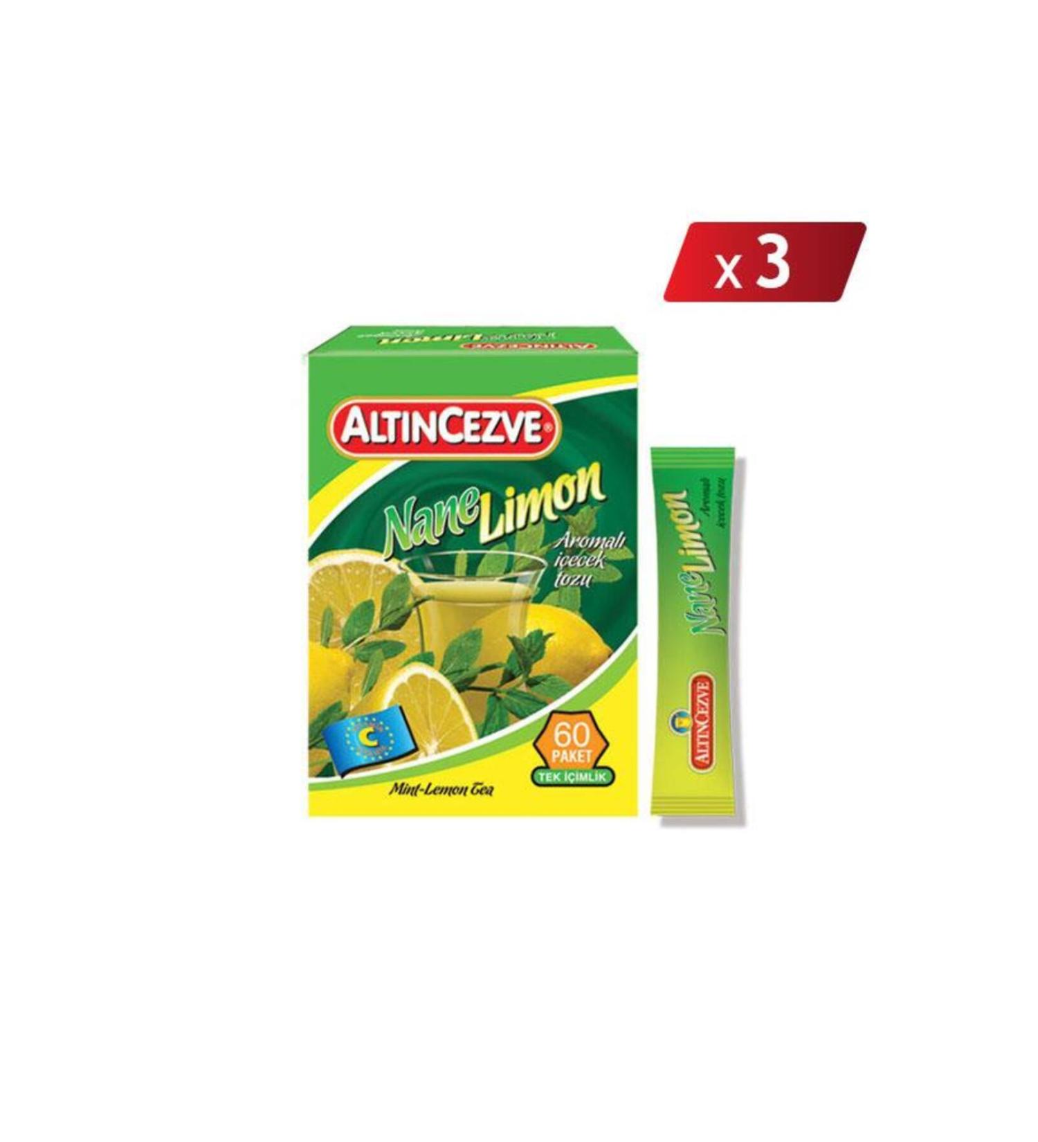 Alt ncezve Mint Lemon Flavored Single Use Drink Powder 40 X 1.5 gr - 3 Pack
