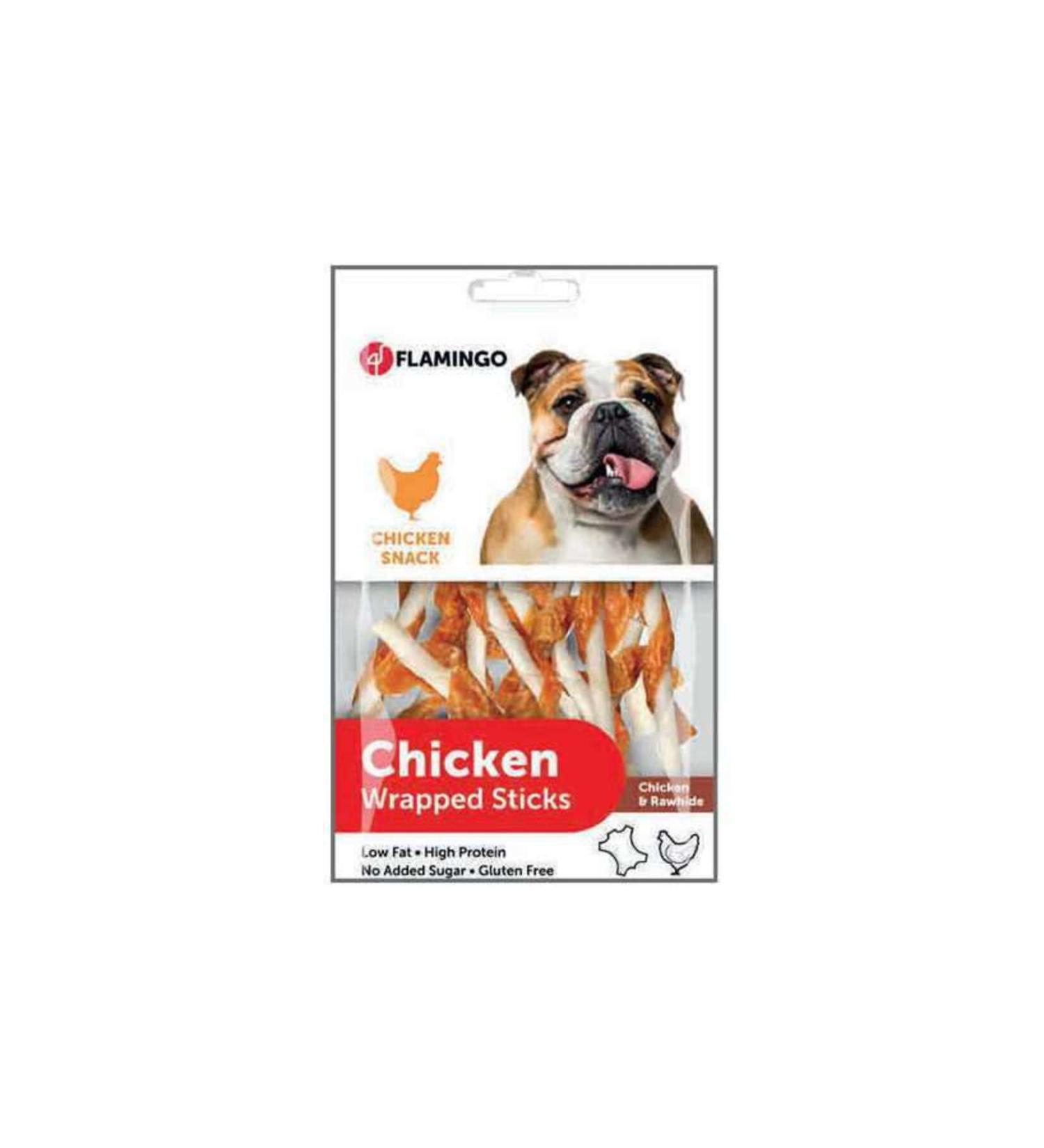 Flamingo Chicken Wrapped Sticks Gluten Free Chicken Meat Dog Reward Sticks 65 Gr - Petshopundan