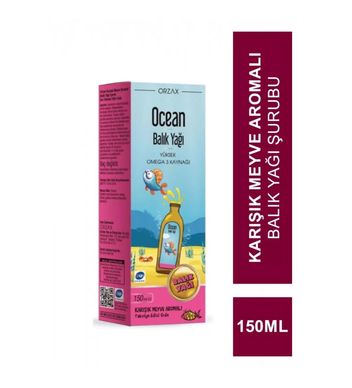 Ocean Fish Oil Syrup 150ml - Mixed Fruit Flavor