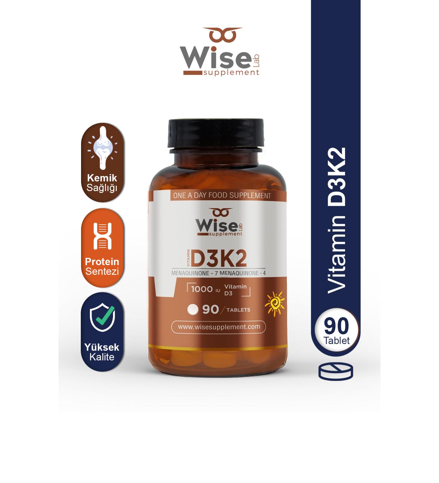 WiseLab Vitamin D3 + K2 90 Tablets - Buy Online on GoSupps.com