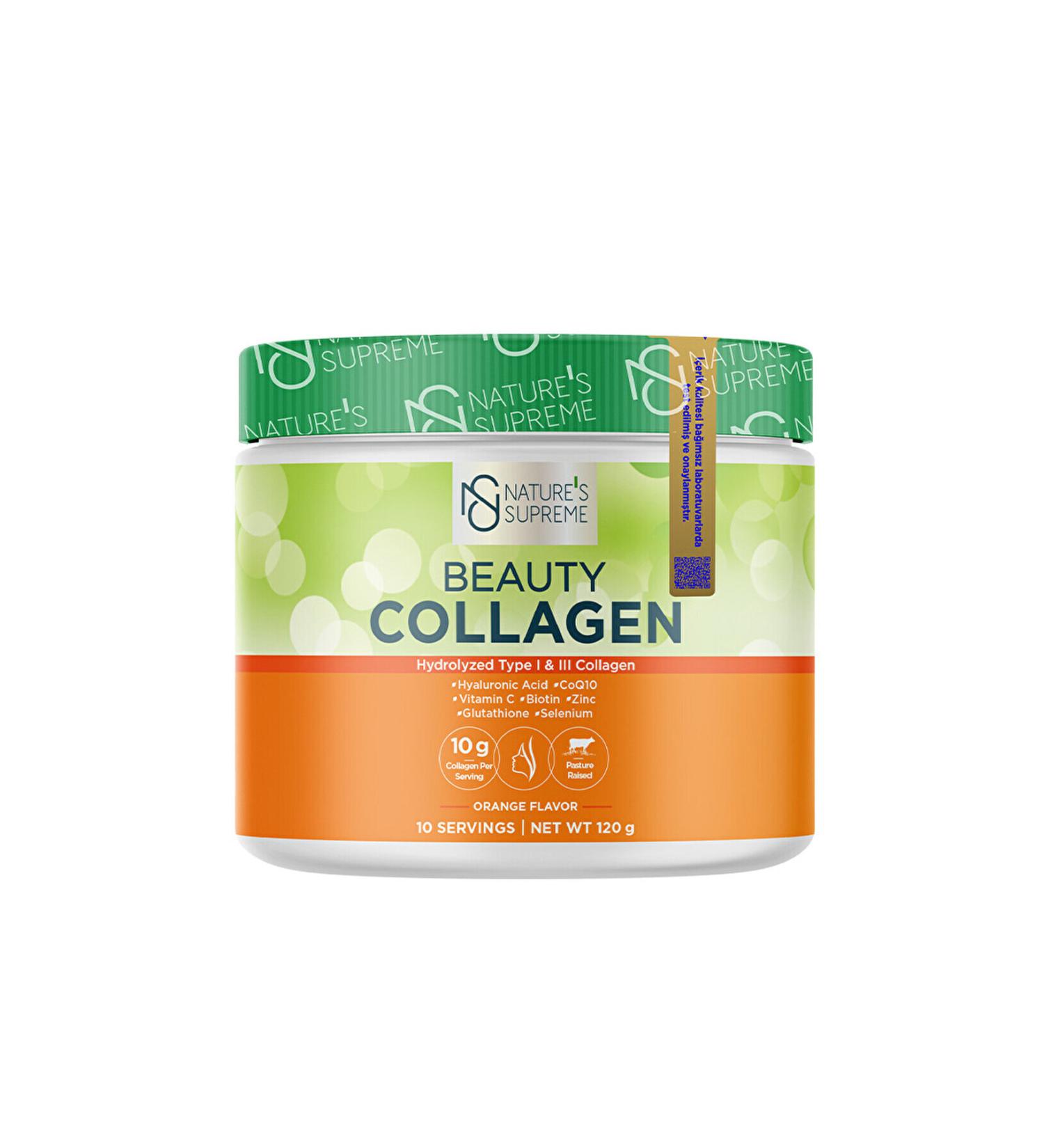 Natures Supreme Beauty Collagen Powder 120 Gr-orange - Buy Online on GoSupps.com
