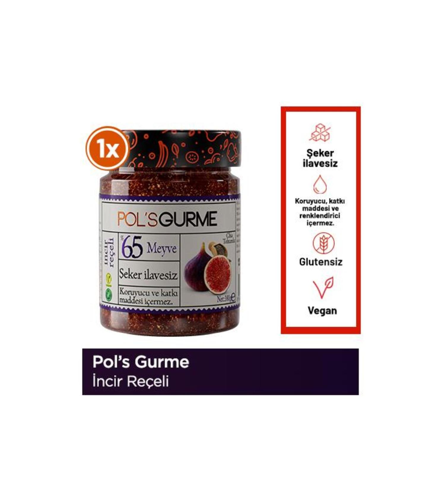 Pol's Gurme Pol'sGurme Fig Jam with Chia Seeds No Sugar Added e Fruit Ratio 380 gr