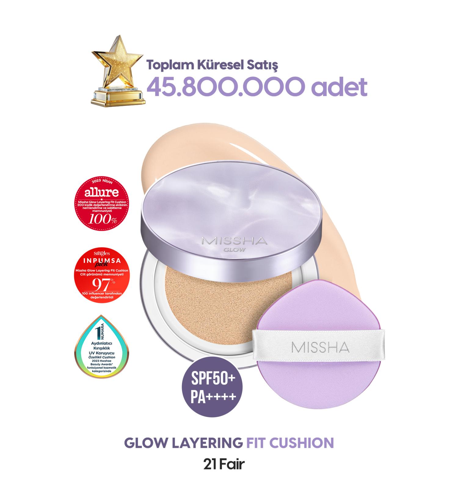 Missha Intensive Concealer Moist and Shiny Finish Cushion Glow Layering Fit Cushion Spf50 /pa No.21 Fair - Buy Online on GoSupps.com