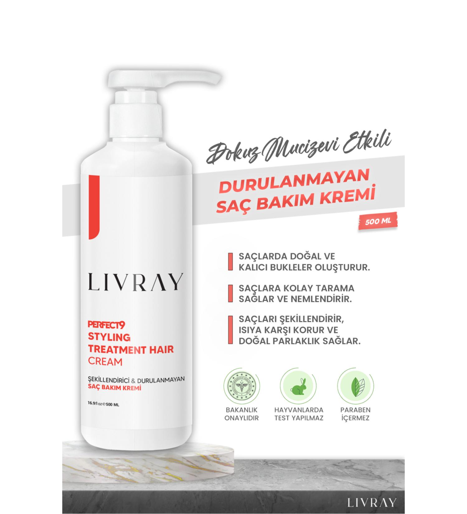 Livray Instant Curl Defining Hair Care Cream - Leave-In Perfect9 (500 ML)