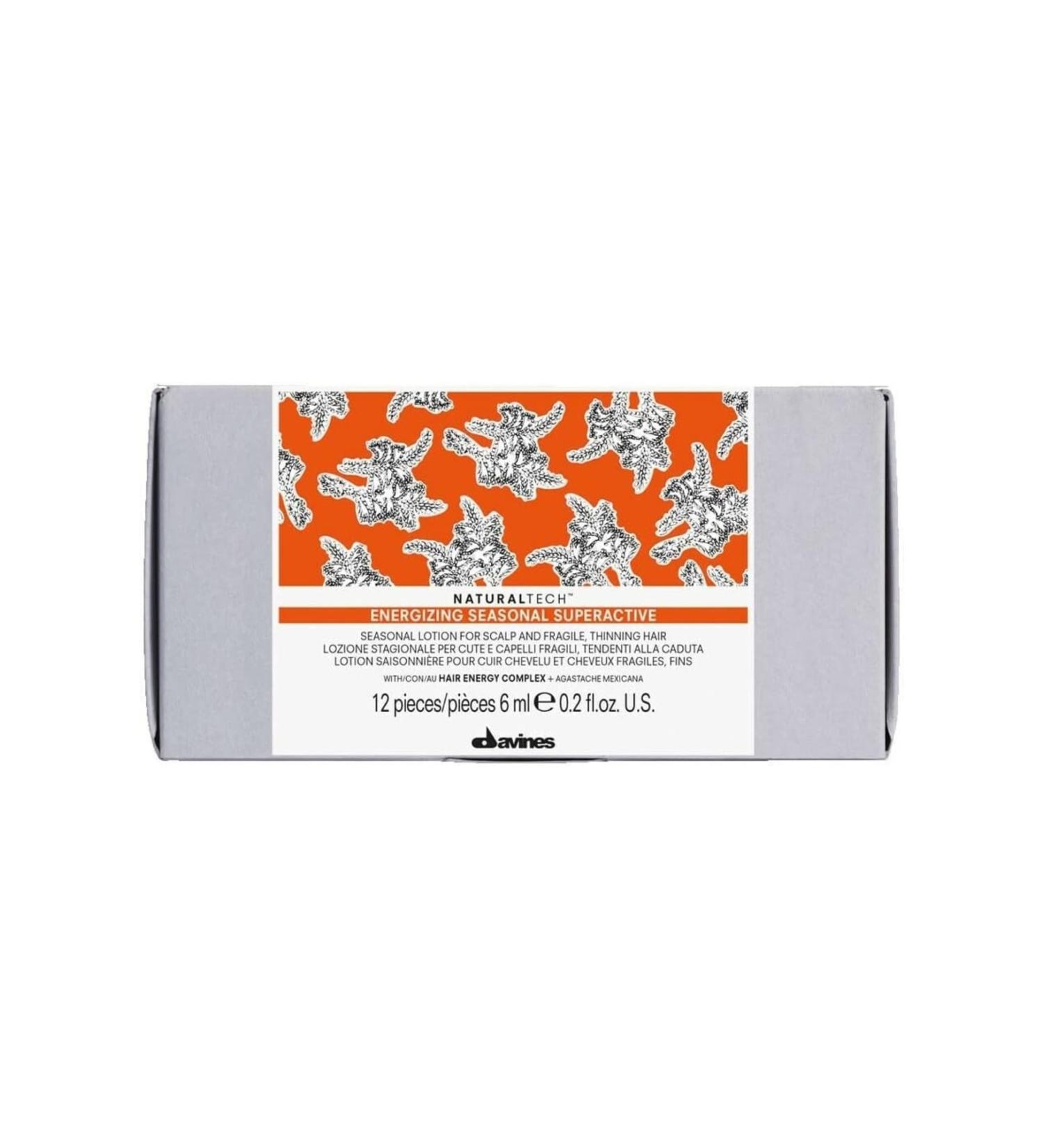 Davines Energizing Seasonal Superactive Ginger Lotion with Glycerin (Vegan Friendly) 12x6ml BEAUTYSECRETSQ29