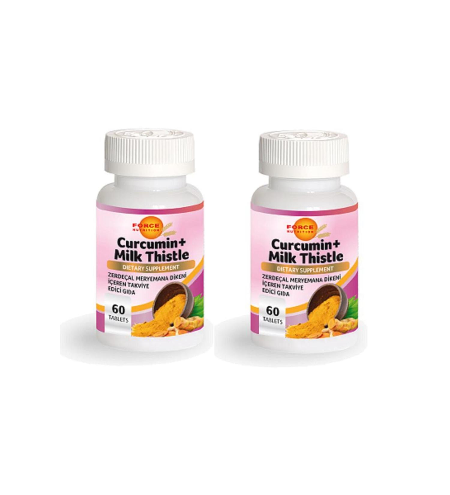 Force Nutrition Curcumin Milk Thistle 60 Tablets 2 Boxes
