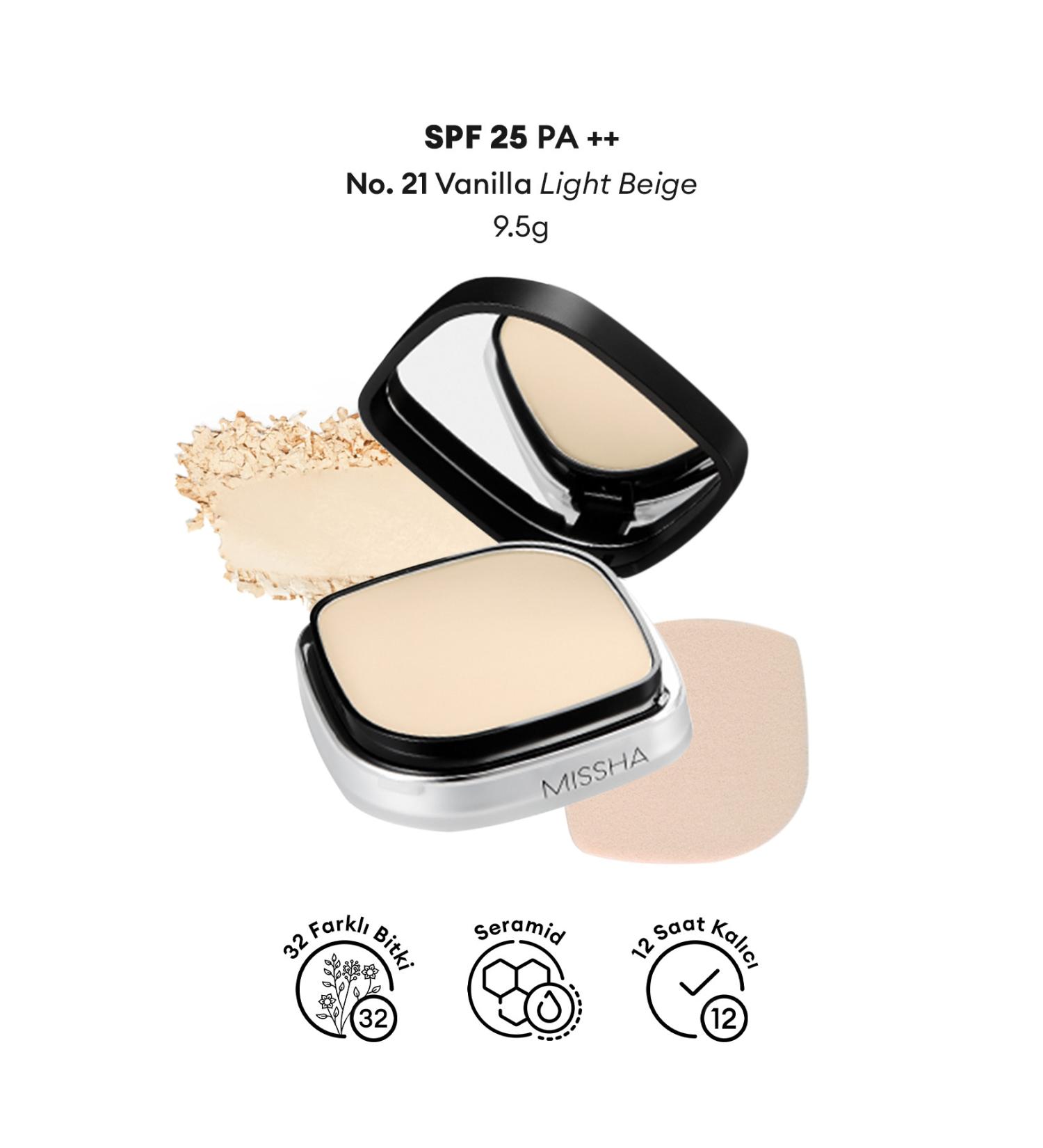 Missha Wet and Dry Mineral Powder Signature Dramatic Twoway Pact No.21 Vanilla SPF 25/PA++ - Buy Online on GoSupps.com