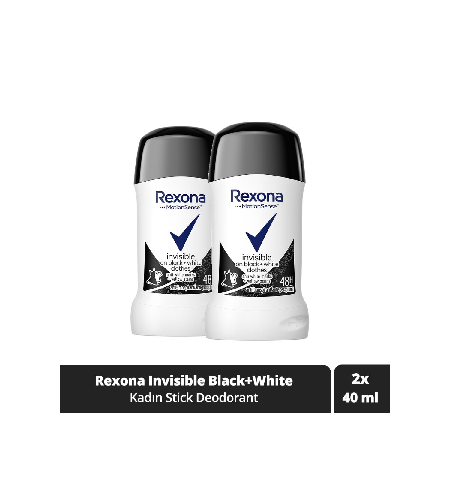 Rexona Women's Stick Deodorant Invisible Black White 40 ml - Buy Online on GoSupps.com