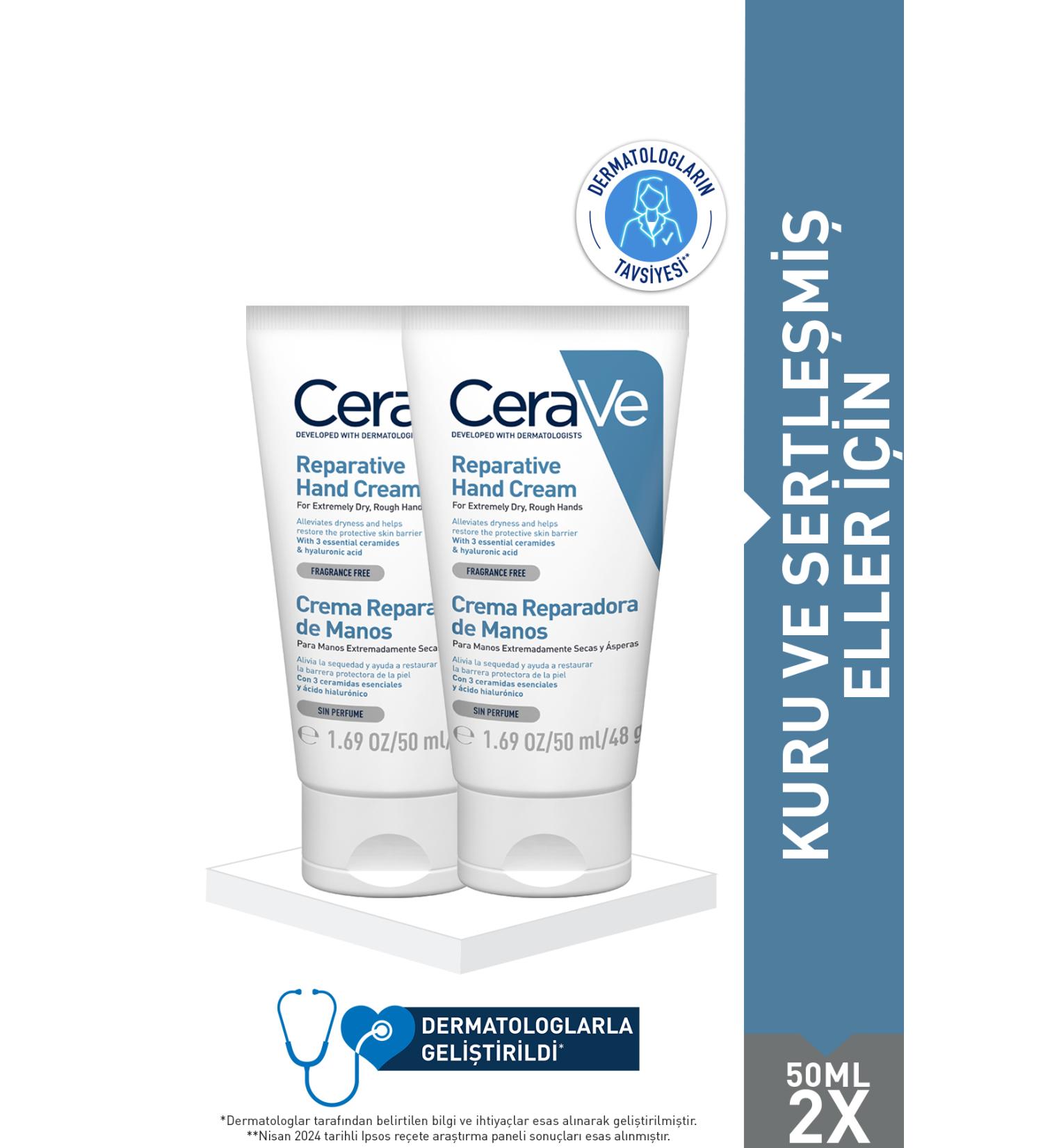 CeraVe Repairing Hand Cream 50 ml 2 Pieces - Buy Online on GoSupps.com