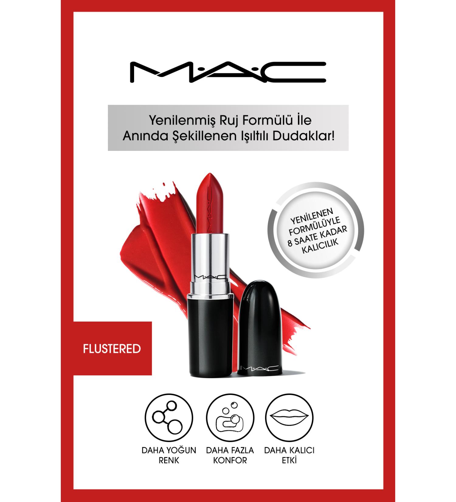 Mac Lustreglass Sheer-shine Lipstick-flustered 773602609987 - Buy Online on GoSupps.com