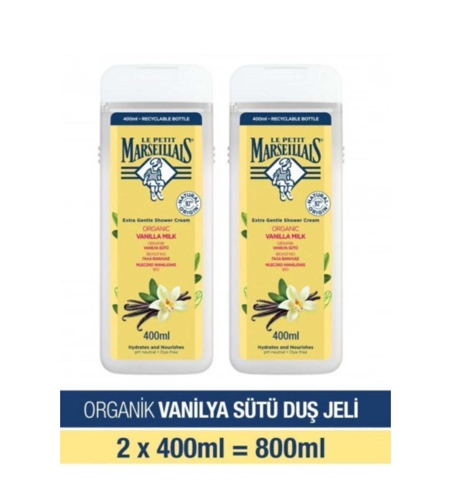 Efsoon Organics Shower Gel Vanilla Milk 400 ml x 2 Pieces