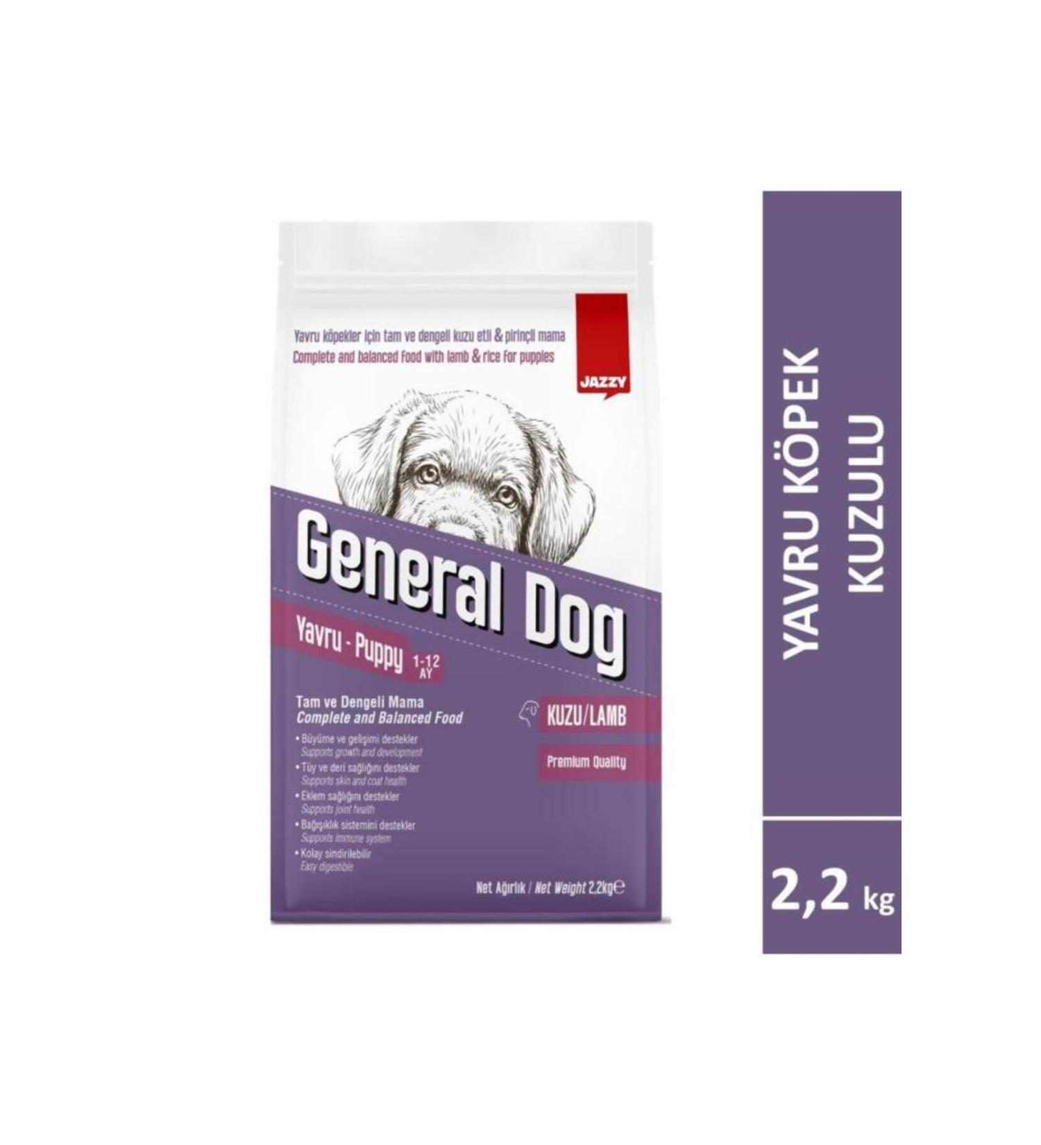 JAZZY General Dog Puppy Food Lamb 2.2 Kg