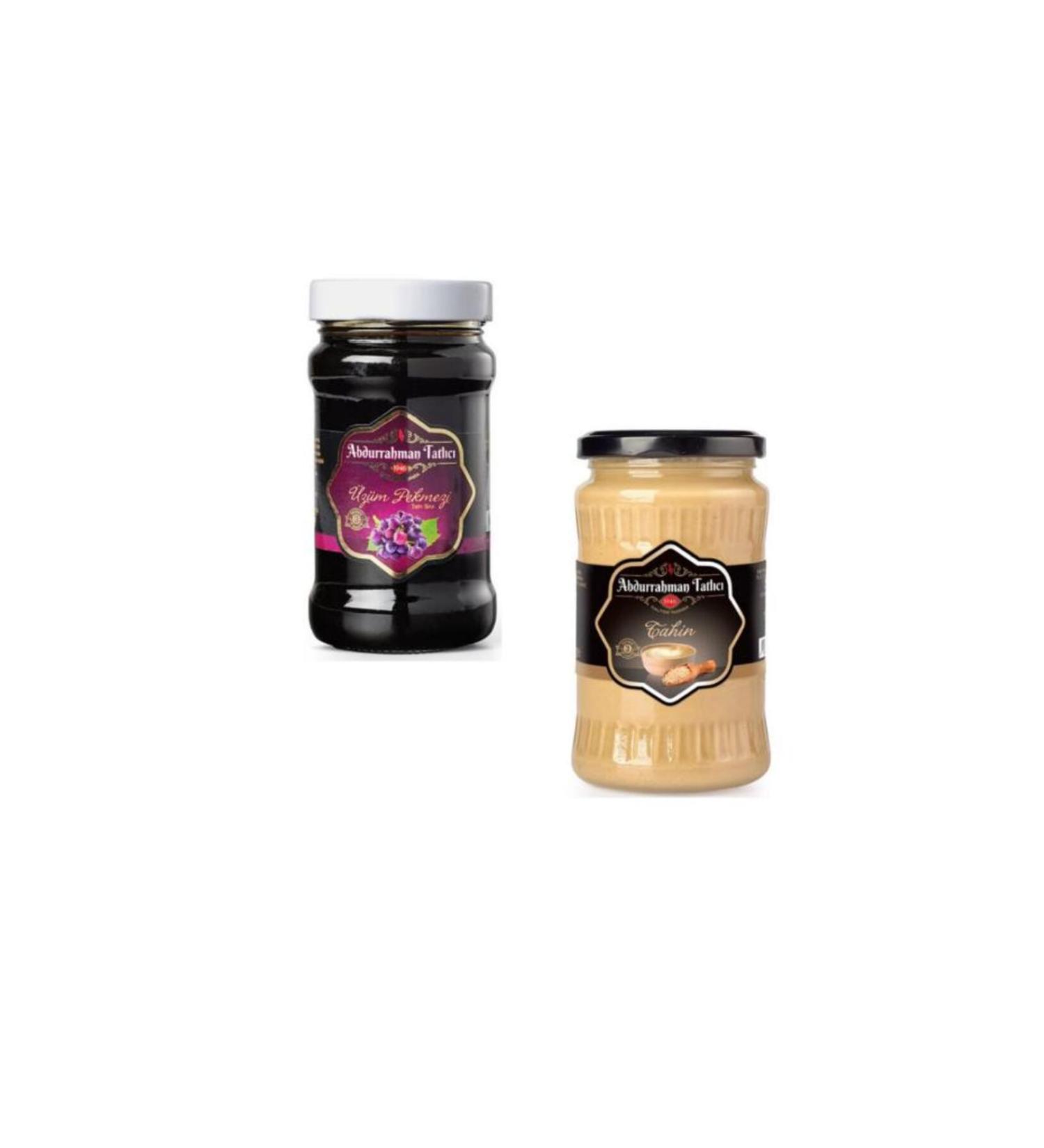 Abdurrahman Tatl c A.Tatl c Grape Molasses Glass Jar 380gr Tahini Glass Jar 350gr