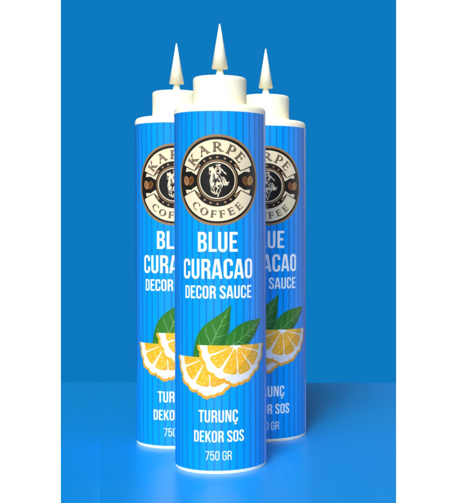 KARPE COFFEE ORANGE Decor Sauce 750gr X3 (BLUE CURACAO TOPPING SAUCE)