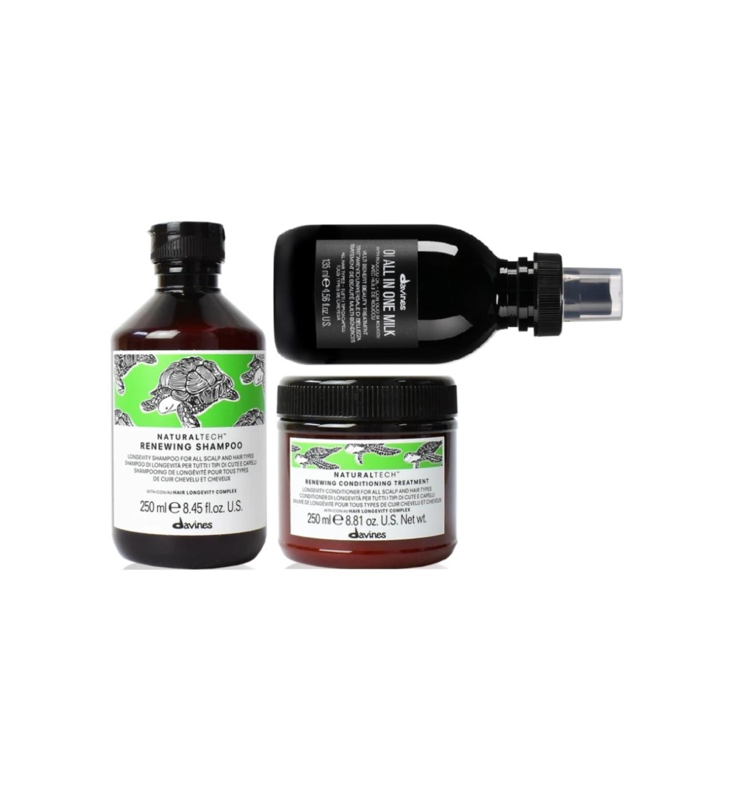 Davines Anti-Aging Luxury Hair Care Ritual Triple Set: Shampoo Cream Hair Milk (635ml) BEAUTYSECRETSQ3