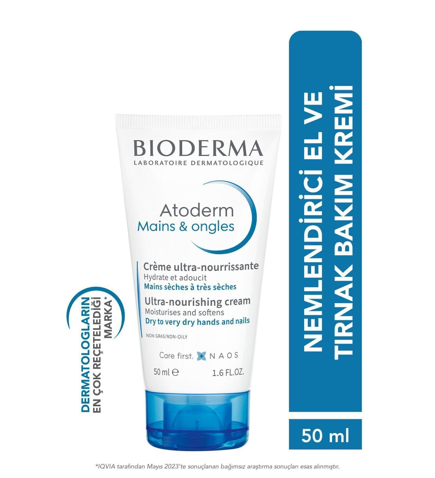 Bioderma Atoderm Hand & Nail Cream Hand Cream Dry Skin Repair Moisturizing Strengthening Effect Shea Butter 50 ml - Buy Online on GoSupps.com