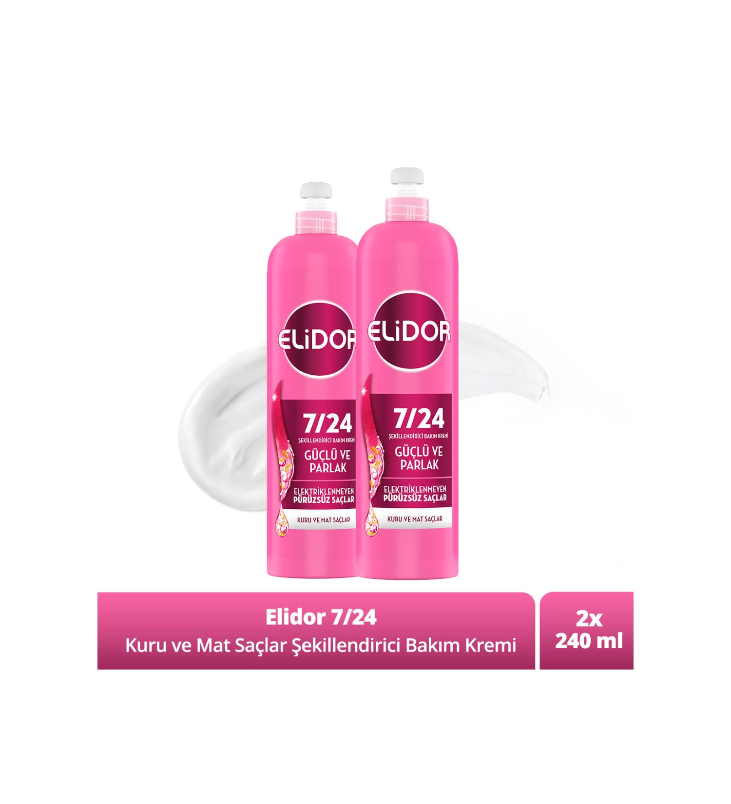 Elidor 7/24 Styling Hair Care Cream Strong and Shiny Dry and Dull Hair 240 ml X2 - Buy Online on GoSupps.com