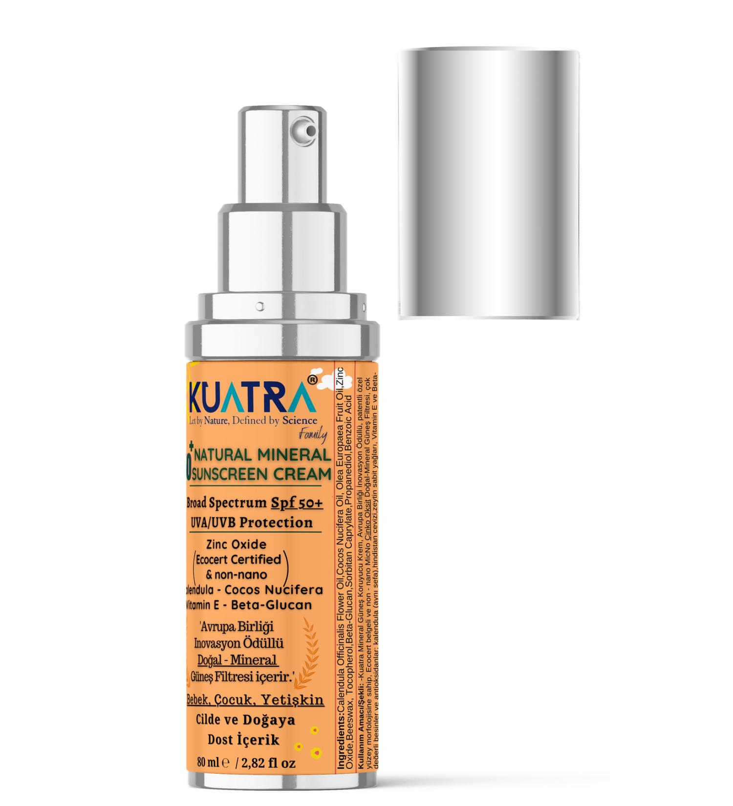 Kuatra Spf 50 Natural-mineral Sunscreen Cream Baby-child-adult Natural Sunscreen - Buy Online on GoSupps.com