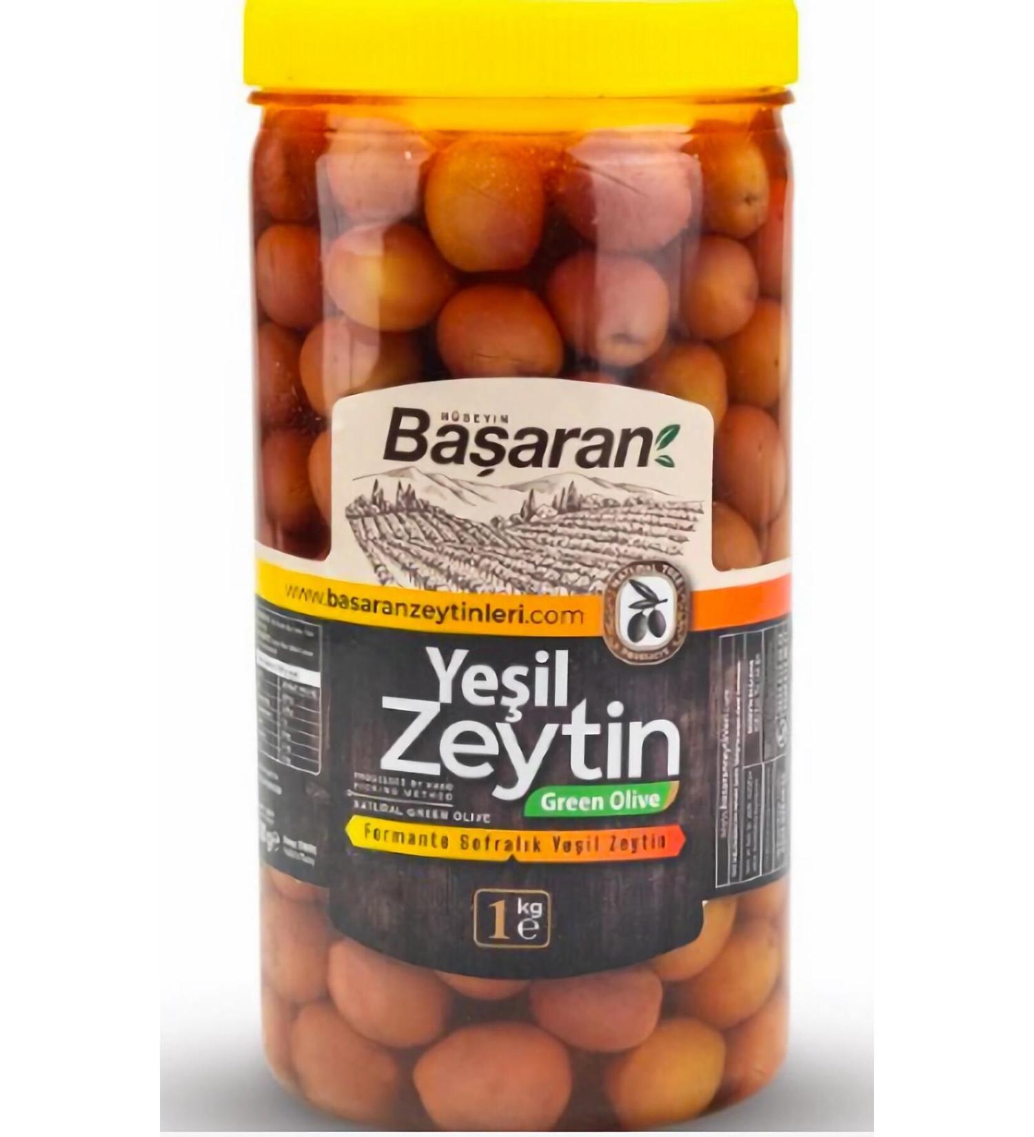 BASARAN Alyanak Scratched Green Olives 1 Kg
