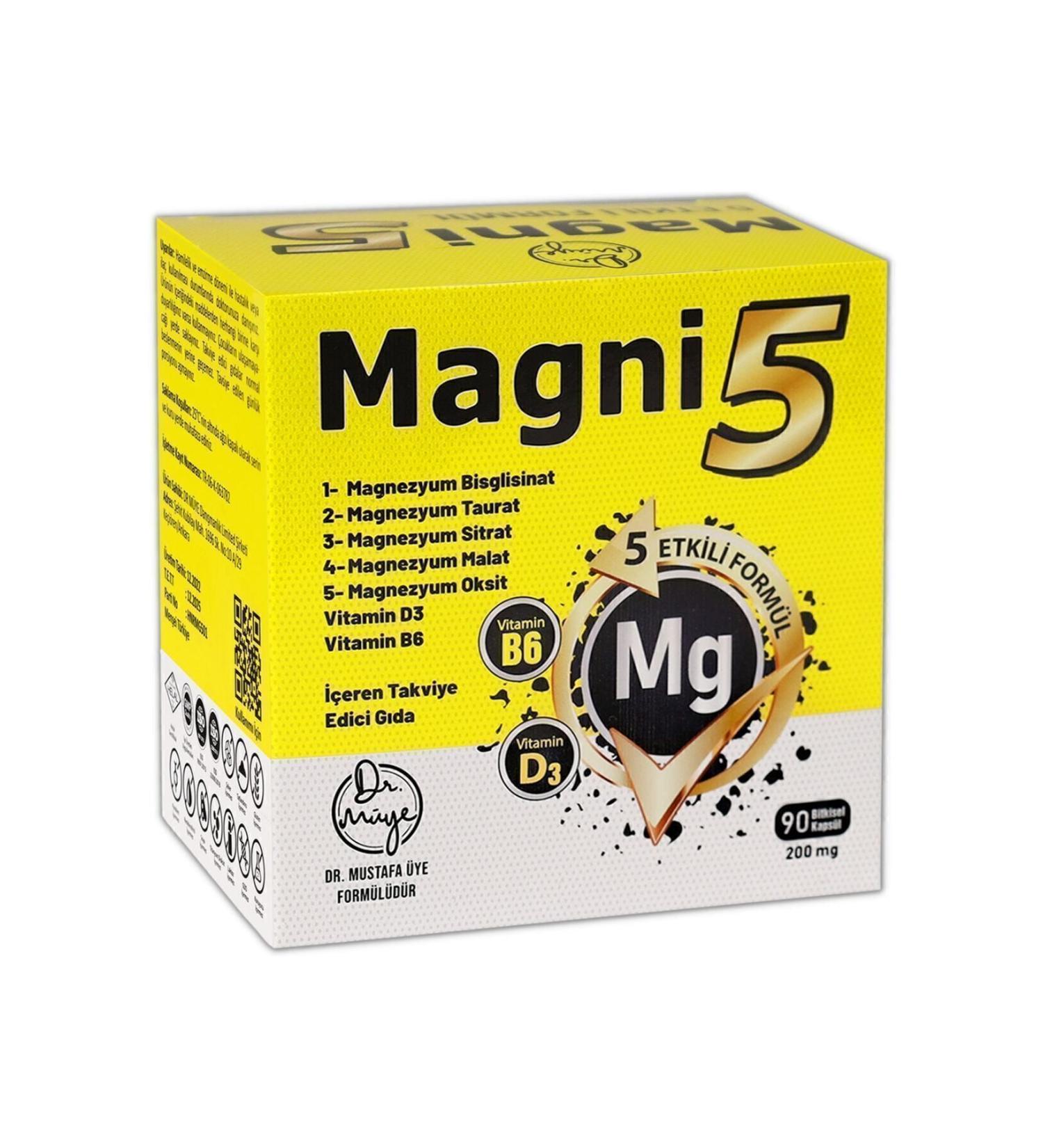 DR M YE Magnesium Complex 5 Effective Form 3 Months 90 Capsules Magni5 B6 D Vit Bisglycinate Taurate Citrate Malate - Buy Online on GoSupps.com