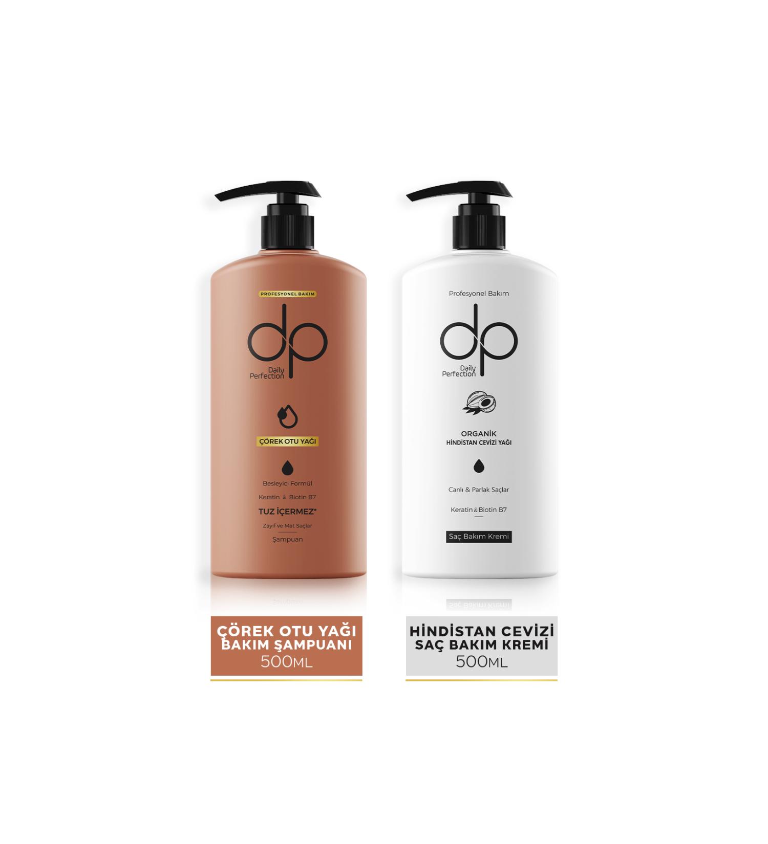 dp Daily Perfection Shampoo Black Cumin Oil 500 ml & Hair Conditioner Coconut 500 ml - Buy Online on GoSupps.com