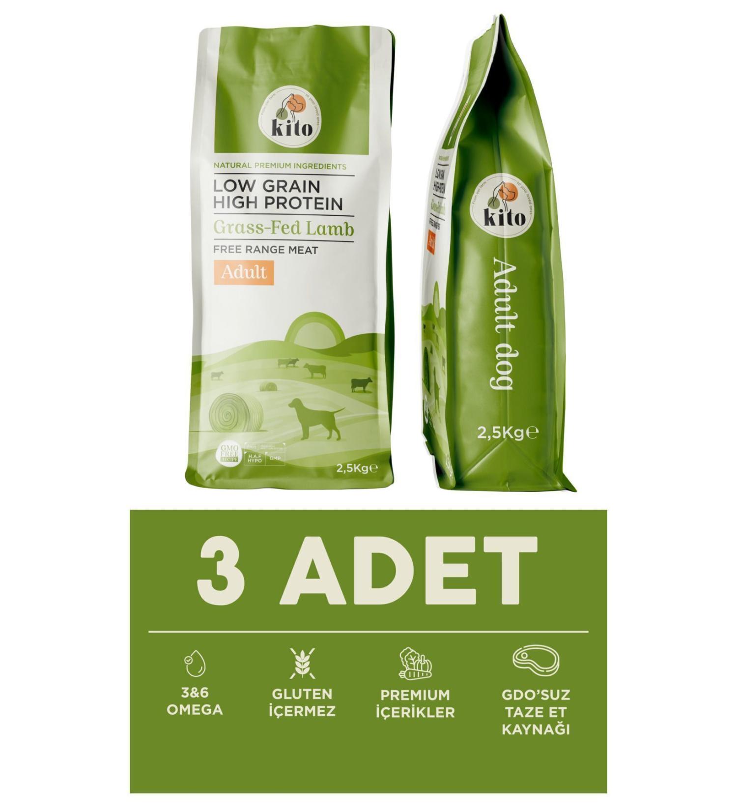 Kito 3 pieces 2.5 kg adult dog food - Buy Online on GoSupps.com