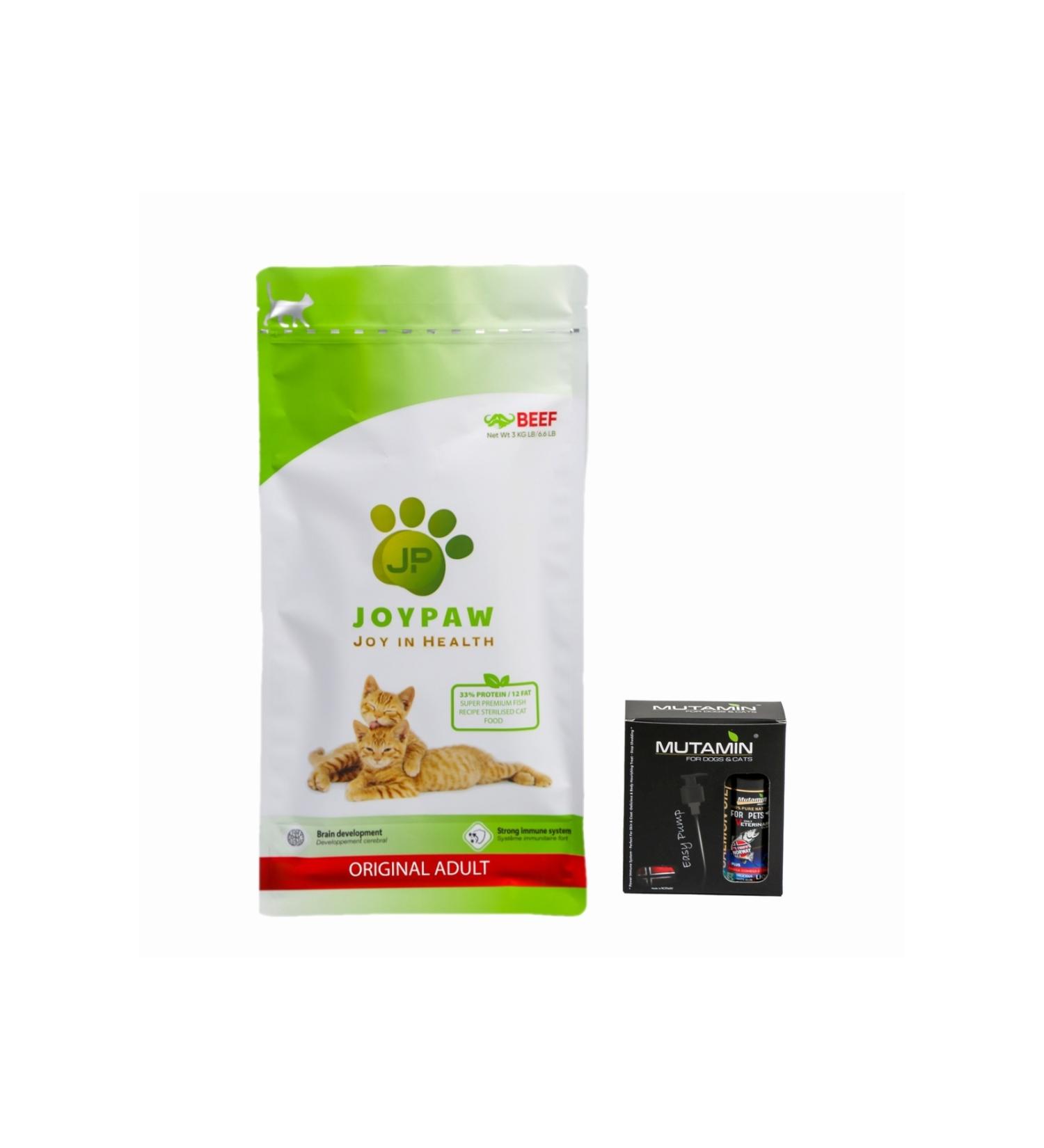 JOYPAW 6 Kg Super Premium Beef Cat Food 150ml Mutamine Salmon Oil