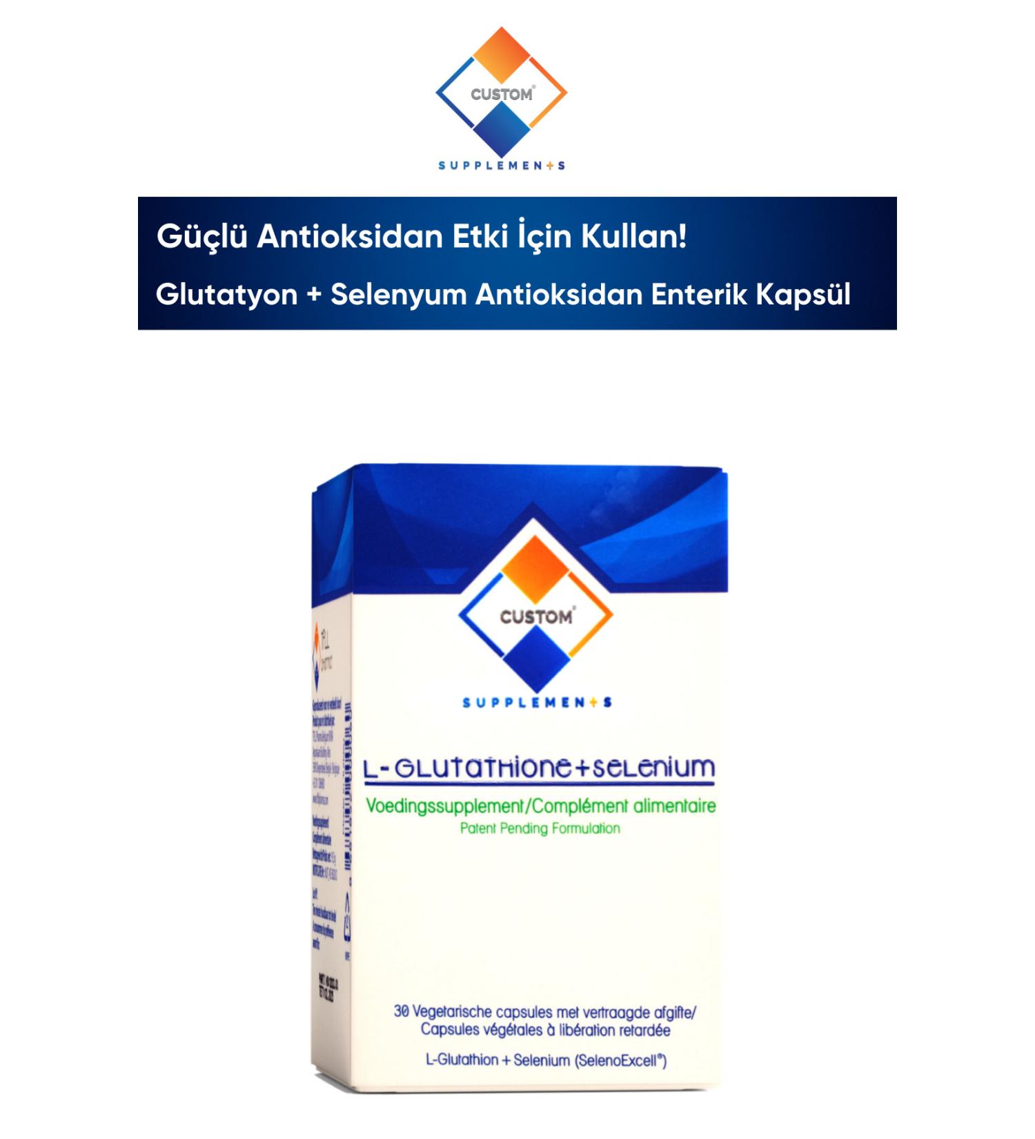 Custom Supplements Glutathione + Selenium Enteric Capsule 30 Capsules - Buy Online on GoSupps.com